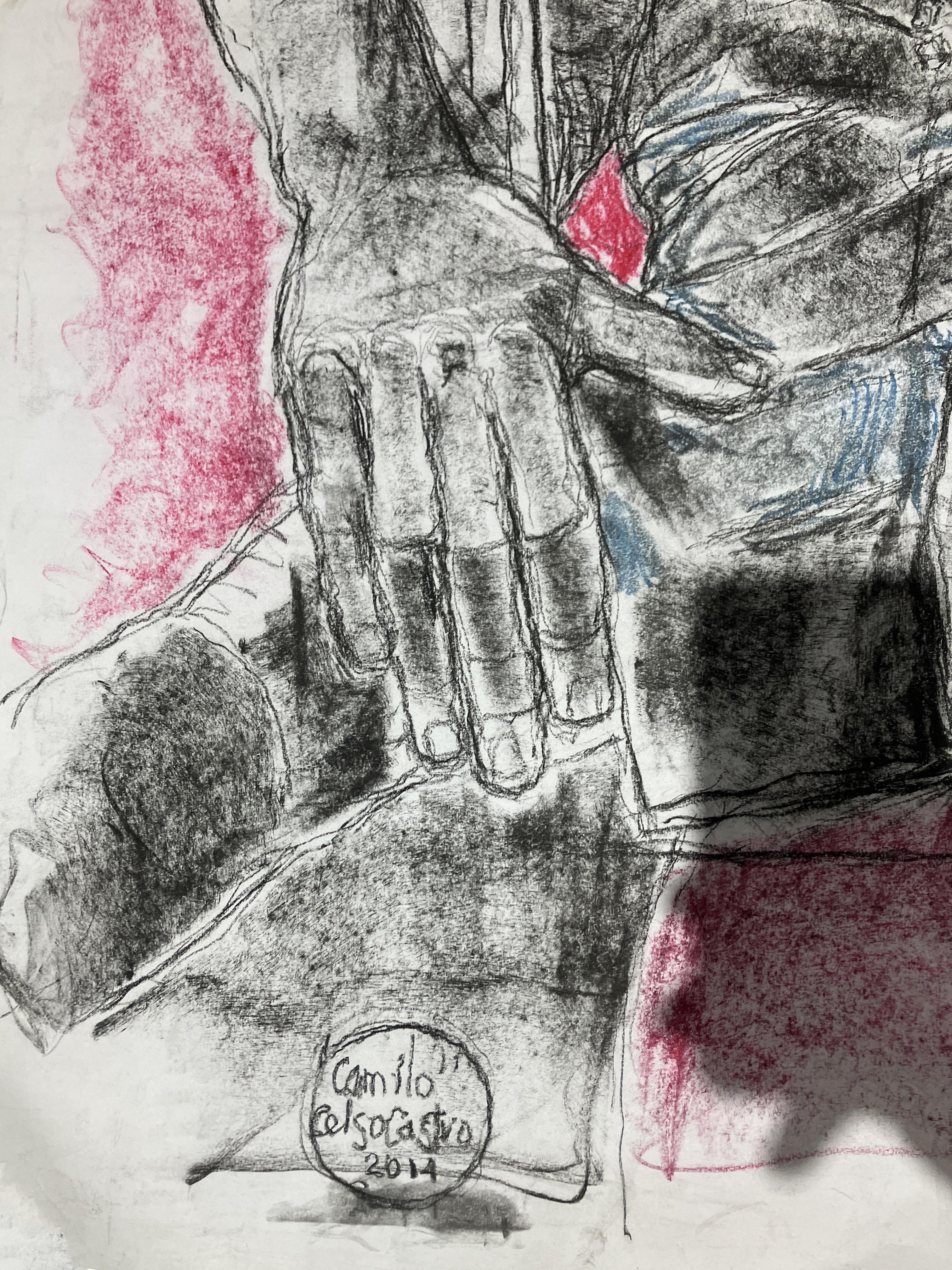 Camilo, 2014 par Celso Castro 
Crayon, craie sur papier
Taille de l'image : 39.2 H in. x 28 in. W 
Non encadré
____________
Indéfinies par le médium, les œuvres de Celso Castro portent chacune la présence de la main de l'artiste à travers la