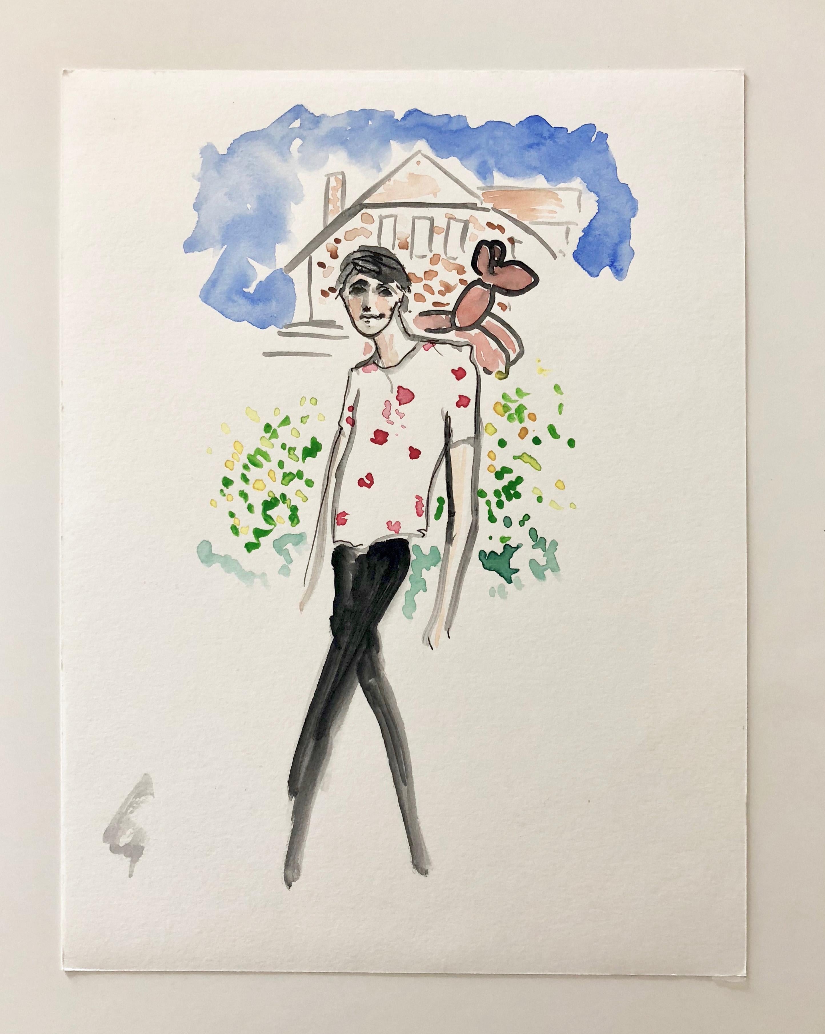 Film, TV e riviste sono una costante fonte di ispirazione. La fama, per quanto possa essere a volte sfocata e superficiale, lo intriga molto.

Il mondo della moda, della società e della cultura pop viene catturato nelle illustrazioni, nei dipinti e