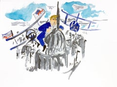 Donald Trump takes on Washington, Watercolor Painting