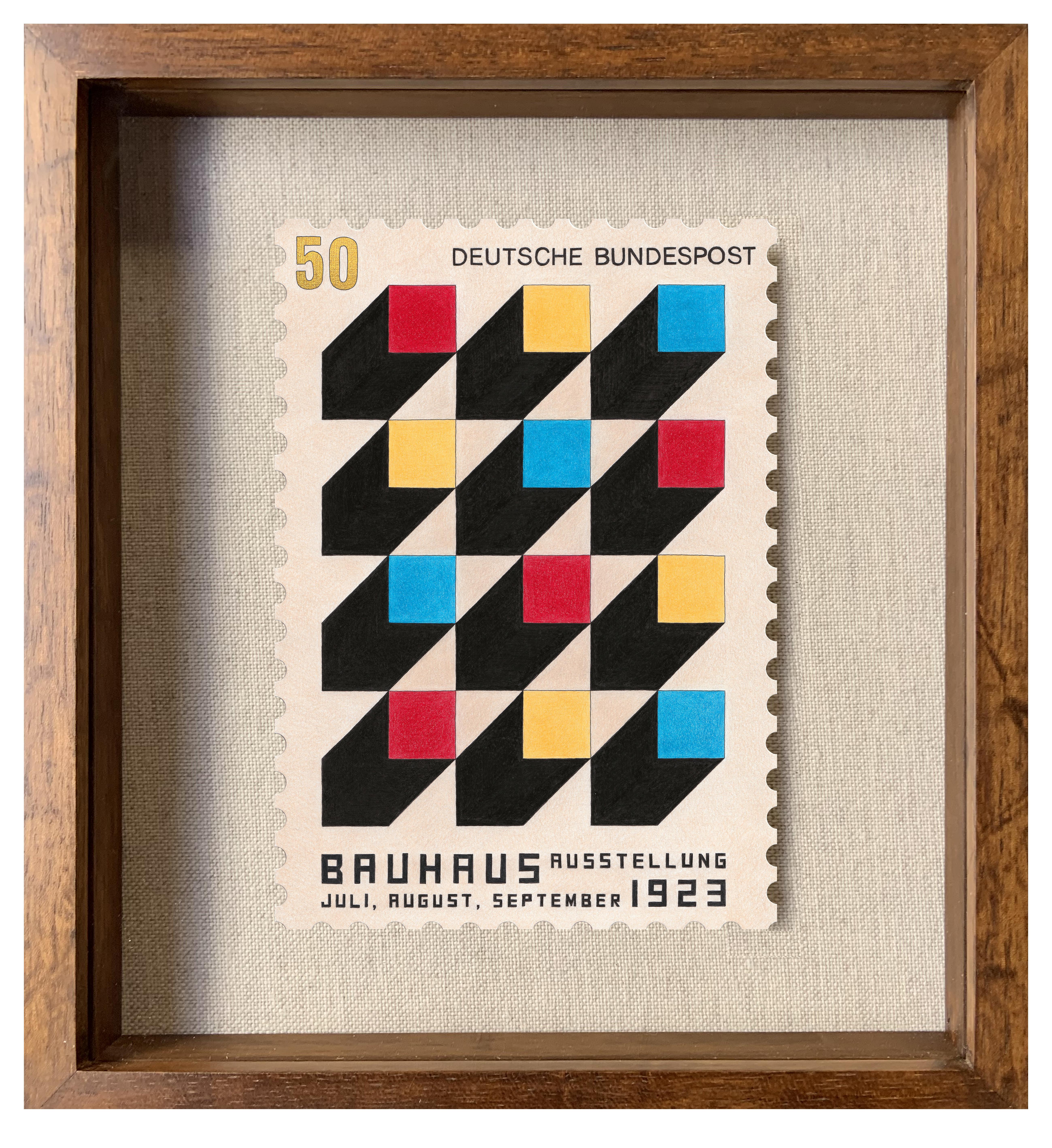 Ensemble de 4 dessins architecture Bauhaus de  le 
