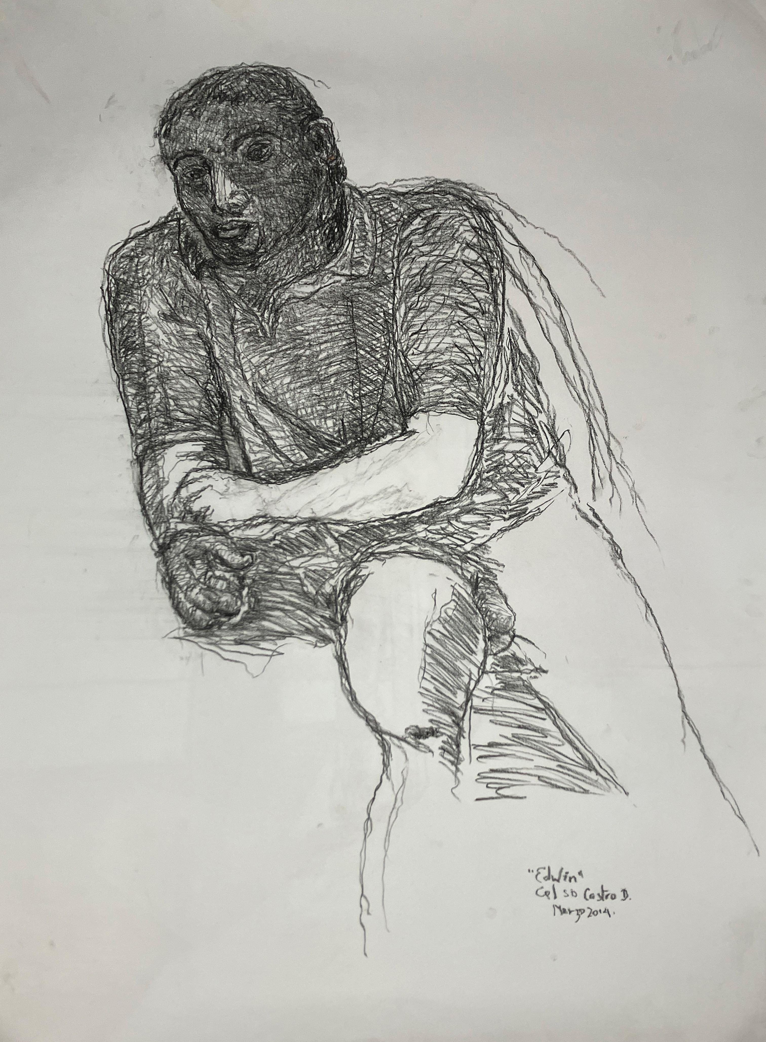 Figurative Art di Celso José Castro Daza - Edwin, 14 Marzo, Disegno figurativo