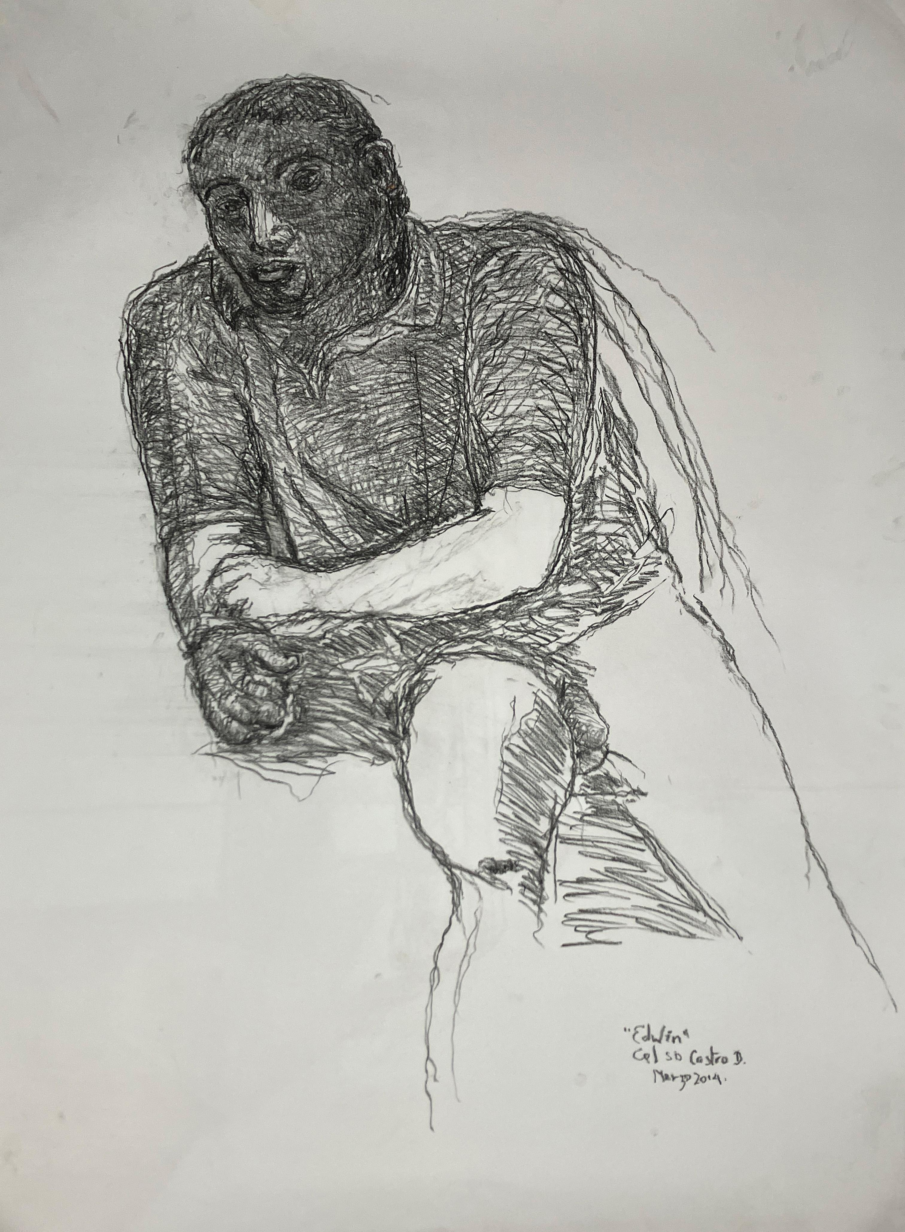 Celso José Castro Daza Figurative Art - Edwin, Marzo 14, Figurative Drawing