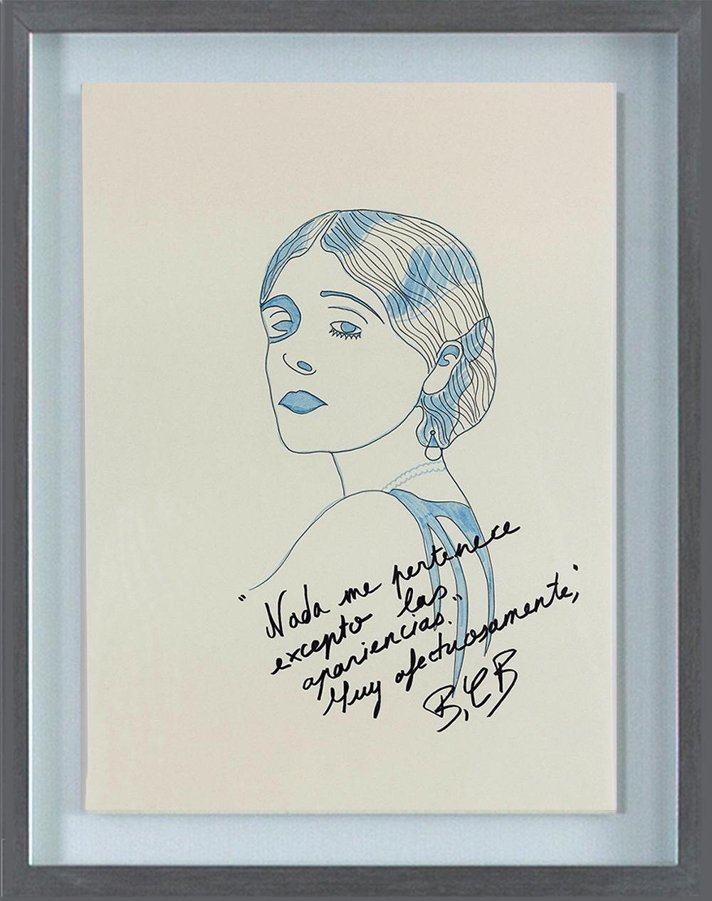 Poli Negri I et Vilma Banky Diptyque Dessins de la série Dis-enchanted. - Gris Portrait par Paloma Castello
