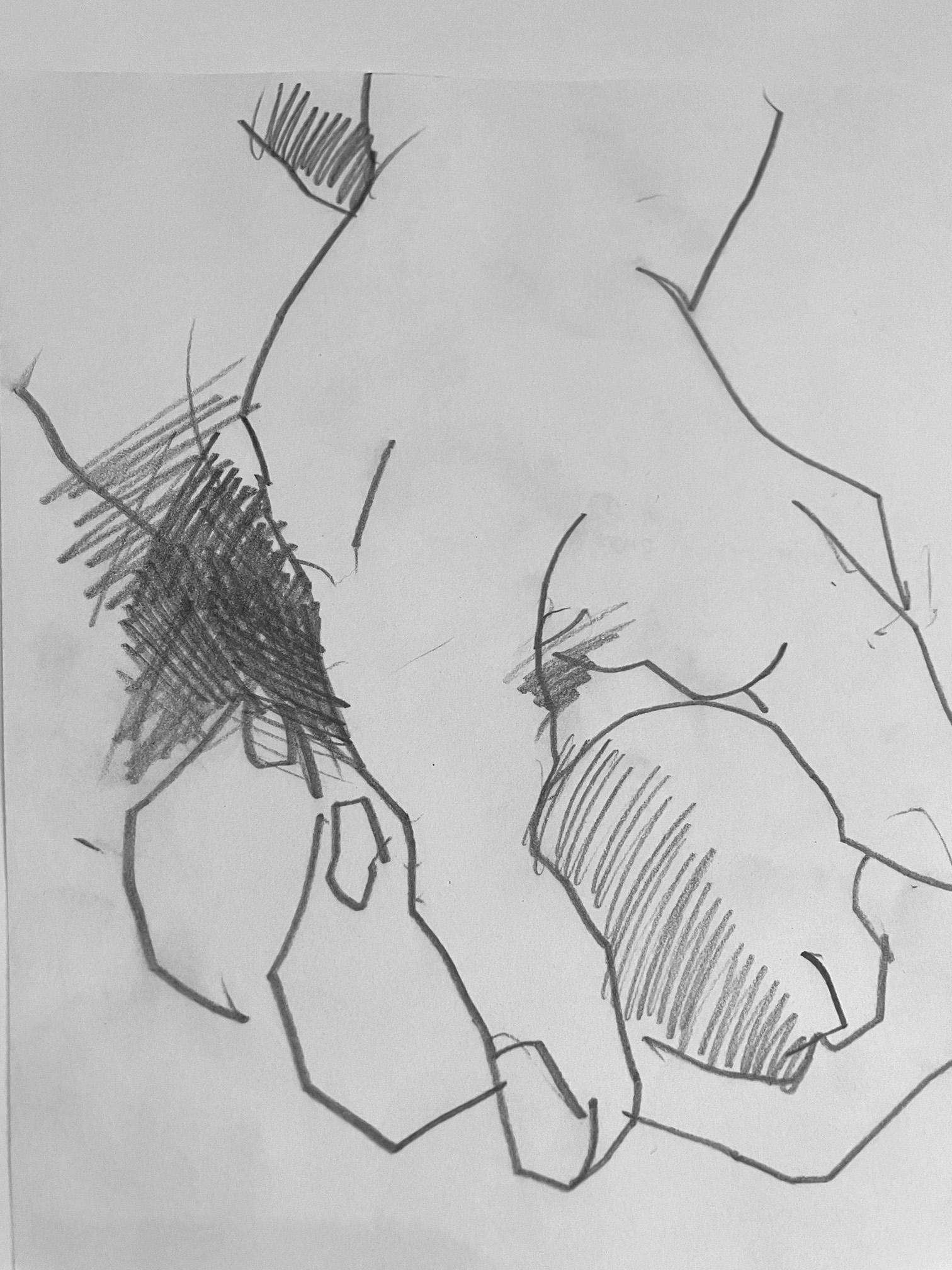 Untitled II, Nude drawing on paper For Sale 2