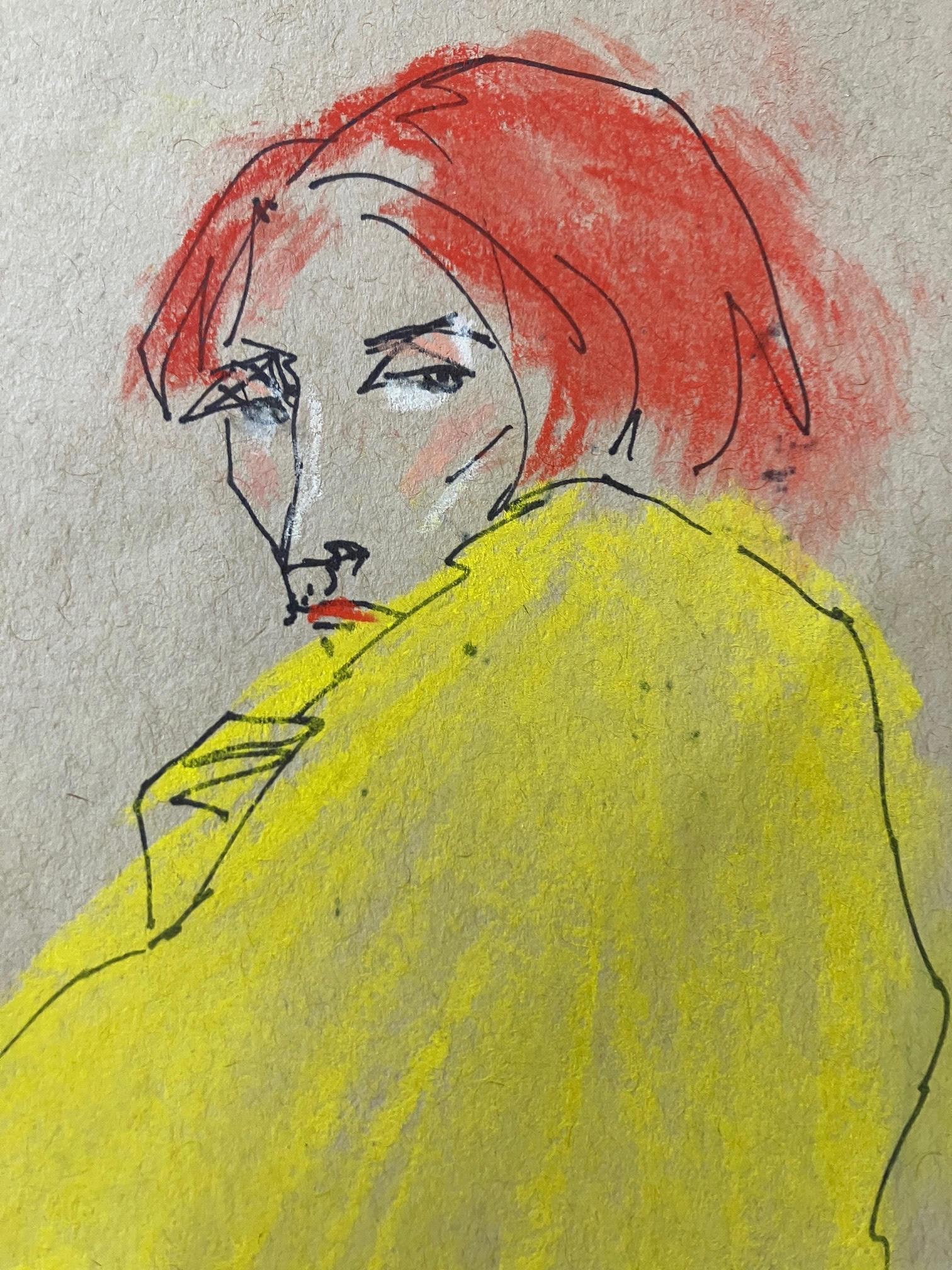 La veste jaune, peinture de portrait  - Art de Manuel Santelices