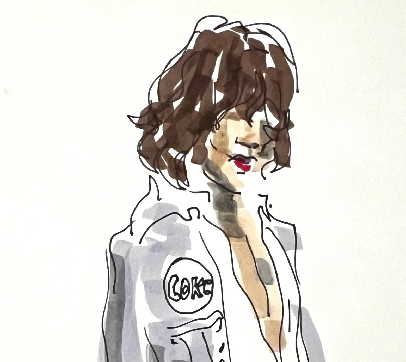 Étude pour Yves Saint Laurent et Mick Jagger. De la série Mode - Contemporain Art par Manuel Santelices