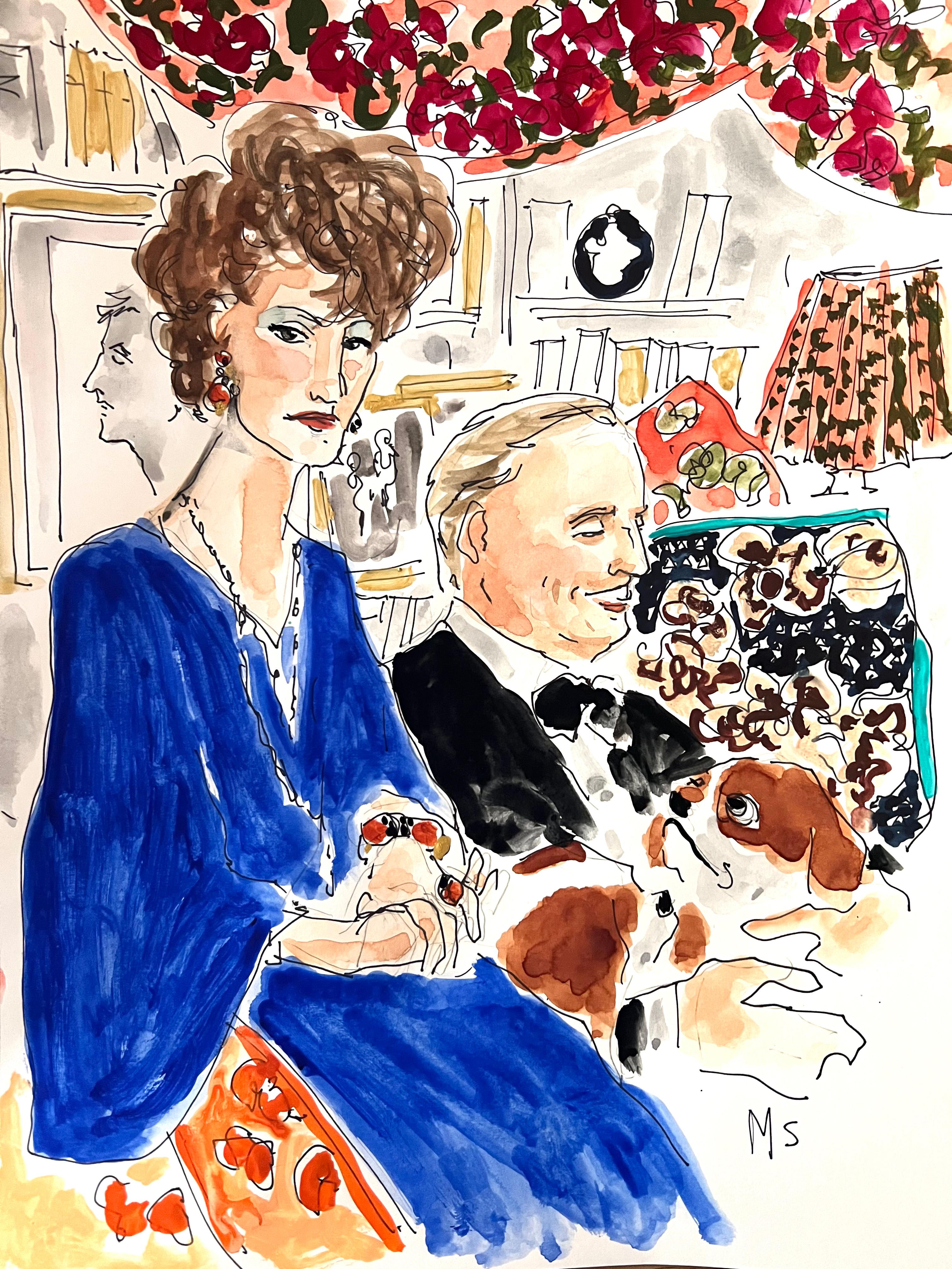 Manuel Santelices Portrait – William F. Buckley und Pat Buckley zu Hause in NY. Aus der Serie Interiors 
