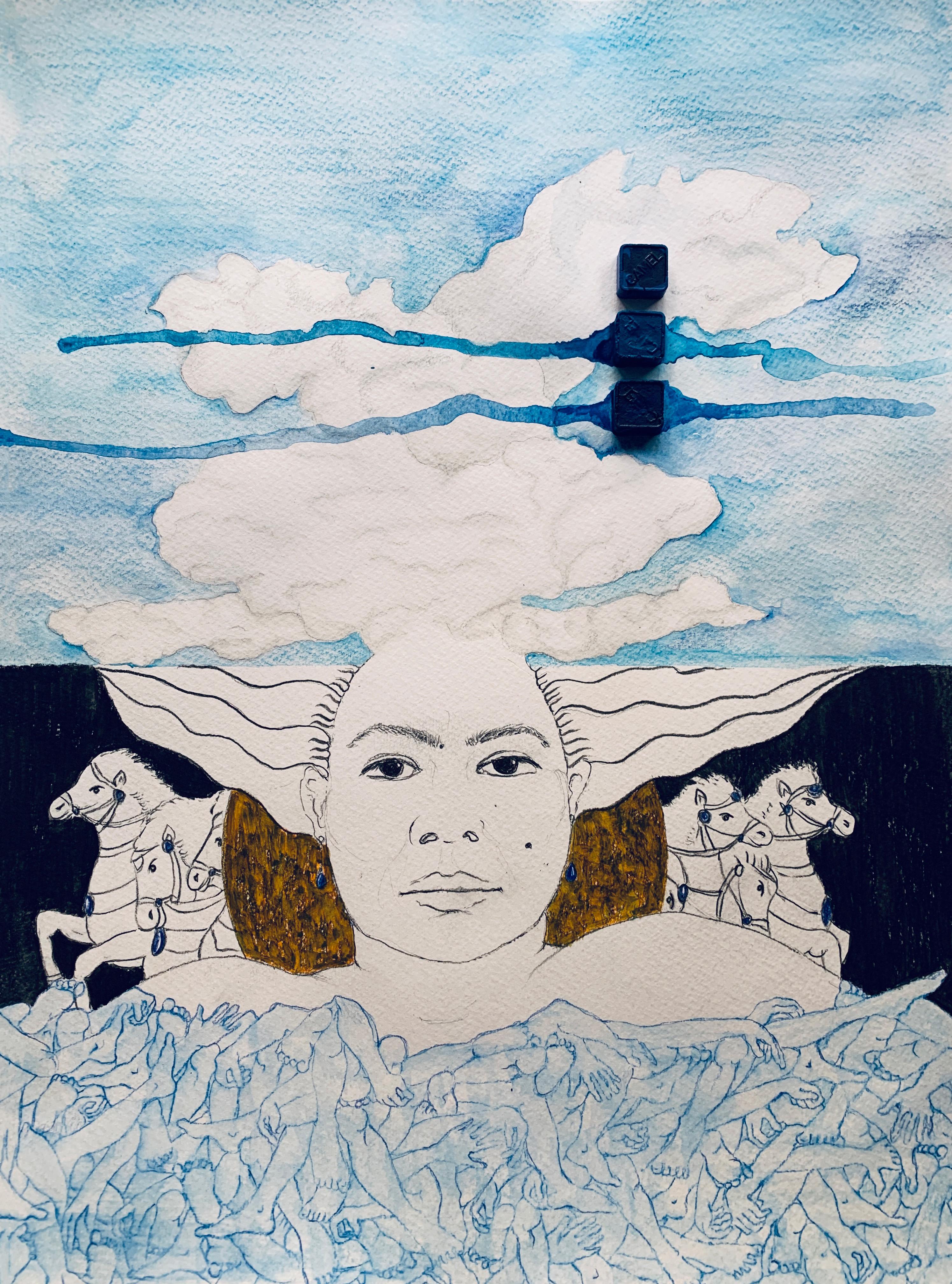 Figurative Art di Megha Joshi - AhamBrahmasmi (Io sono Divino). Disegni dalla serie dei diari di covid