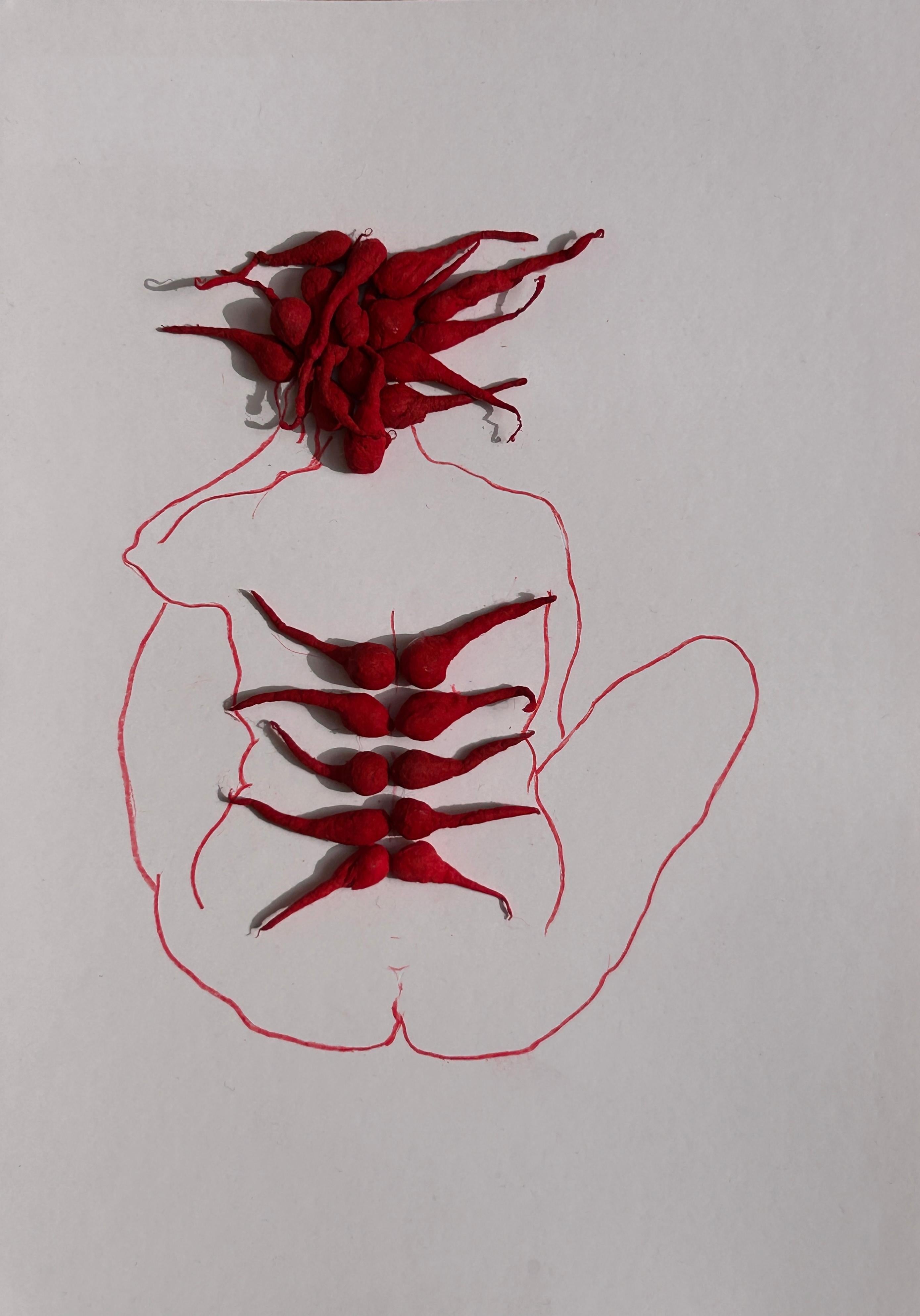 Megha Joshi Figurative Art - XII. From The Red Series
