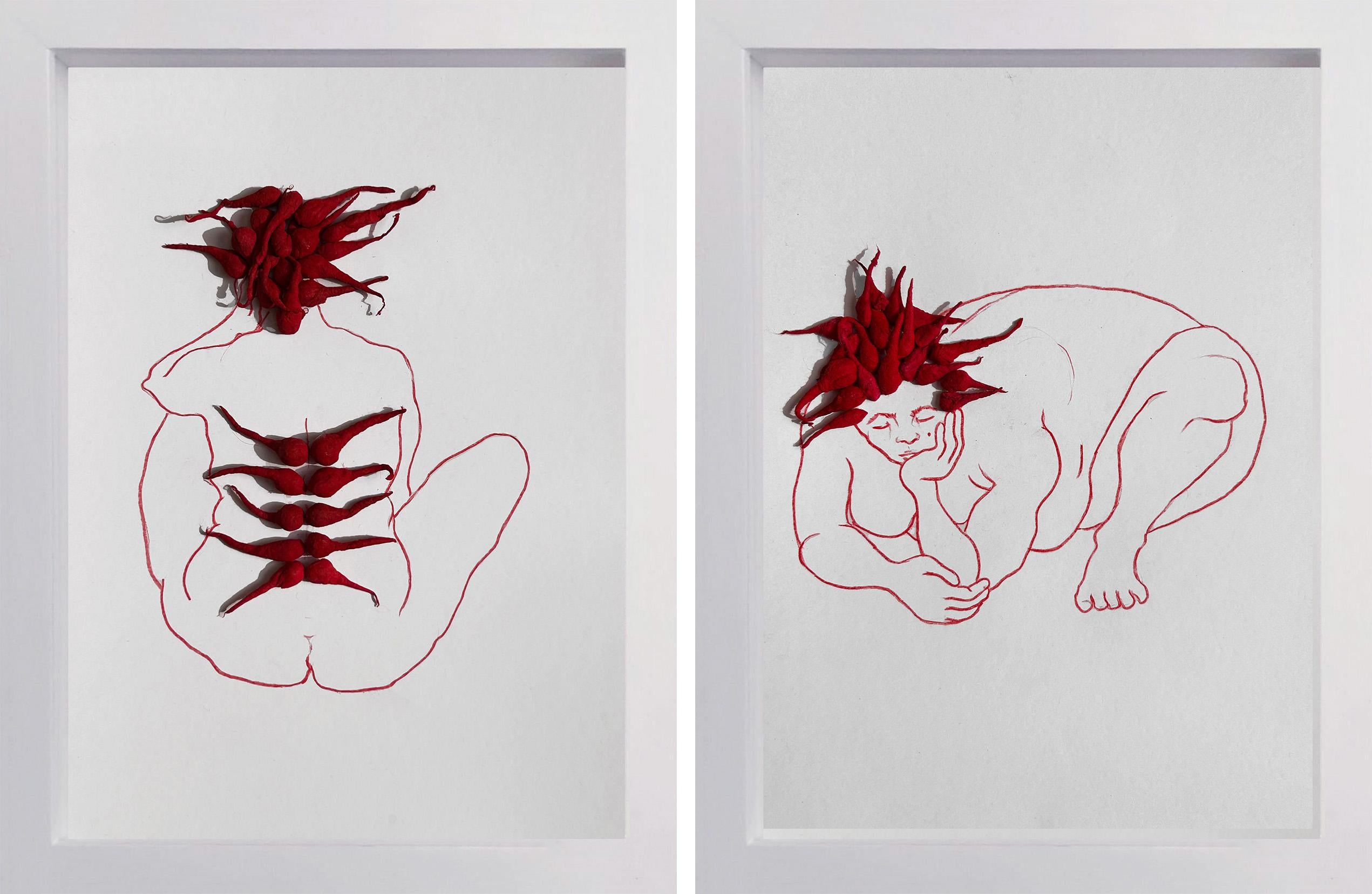 Diptyque XII et XIII. De la série rouge en vente 1