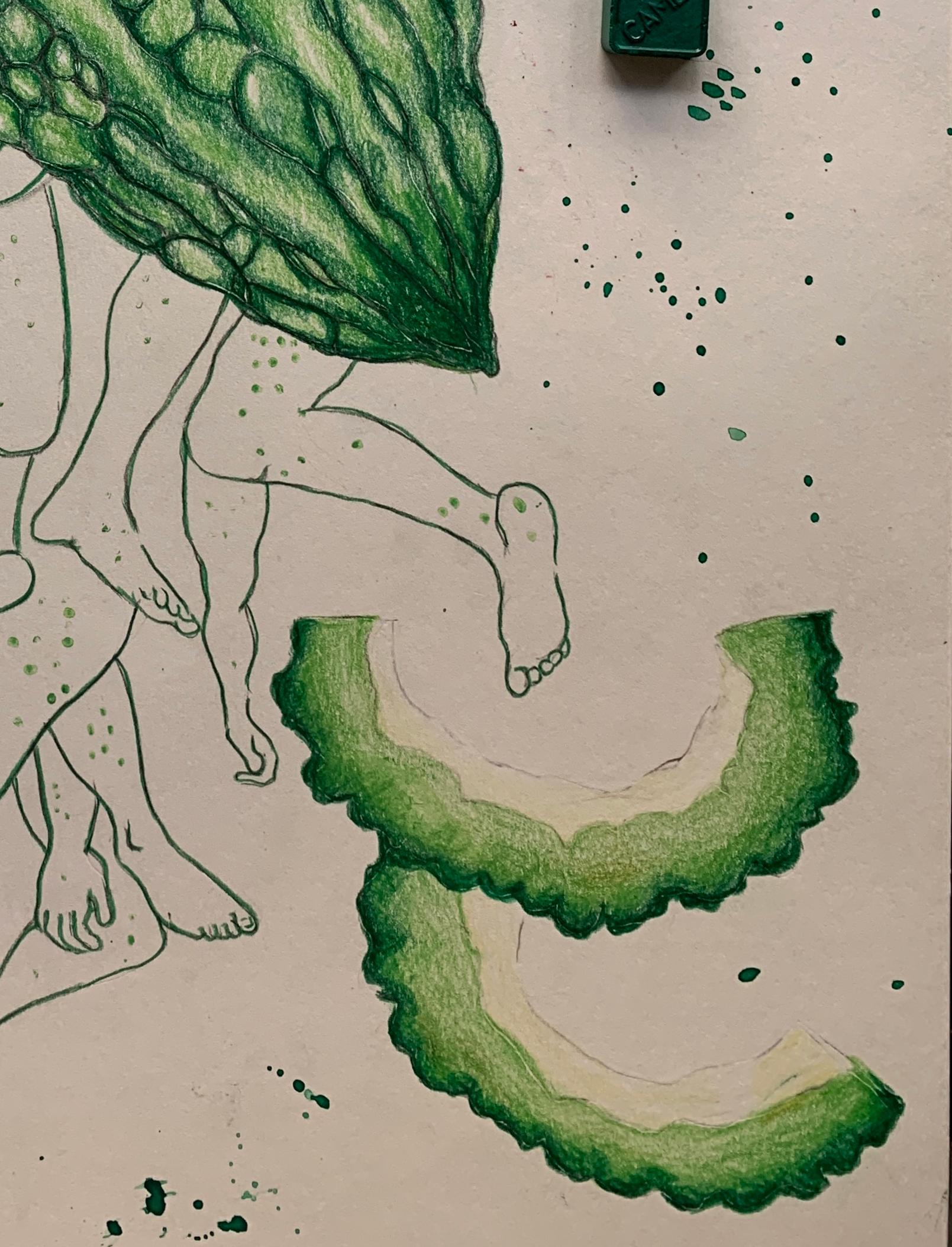 Bittere Zeiten. Zeichnungen aus der Serie der covid diaries (Abstrakt), Mixed Media Art, von Megha Joshi