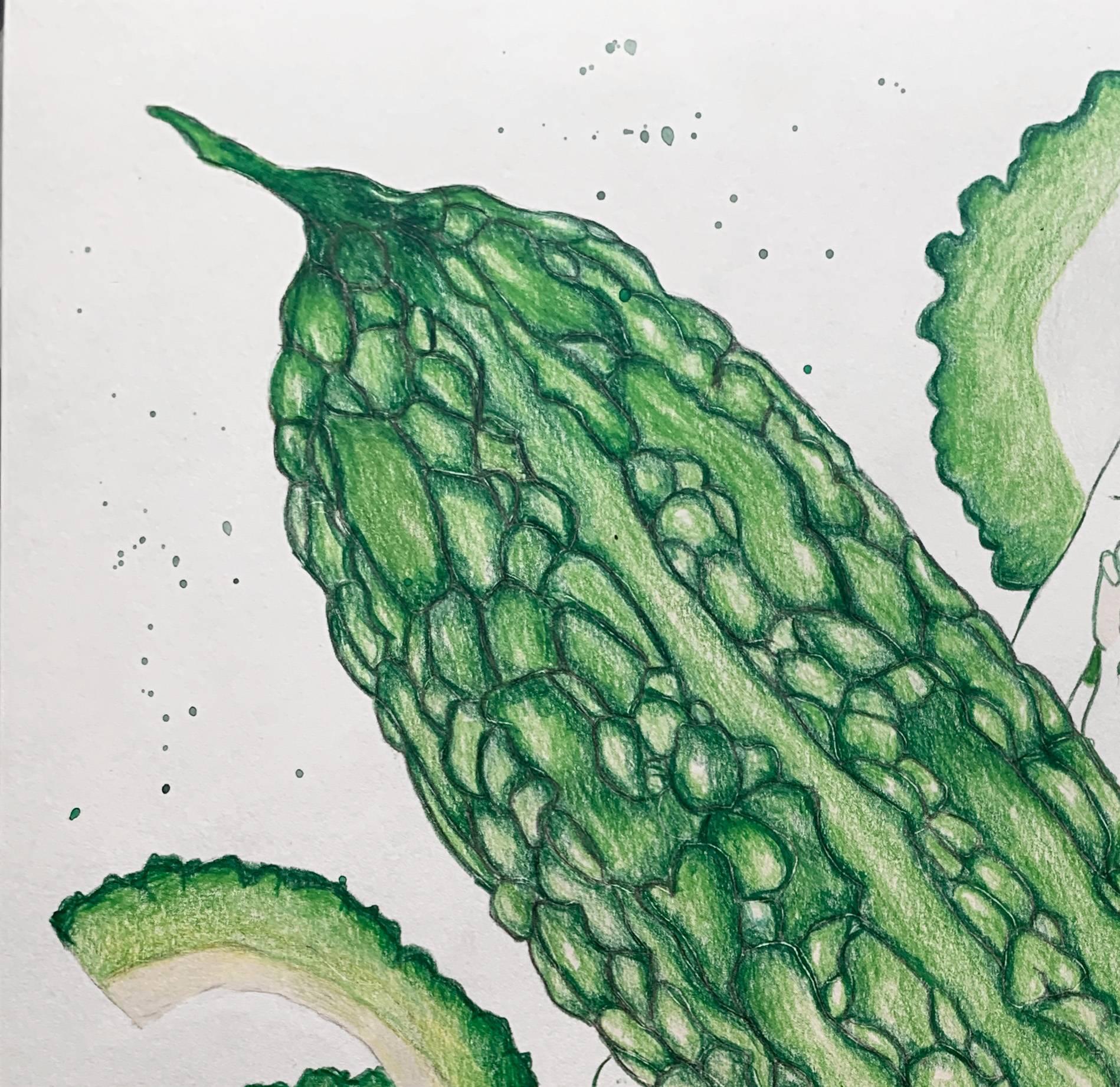 Bitter Times. Drawings From the covid diaries series - Abstract Mixed Media Art by Megha Joshi