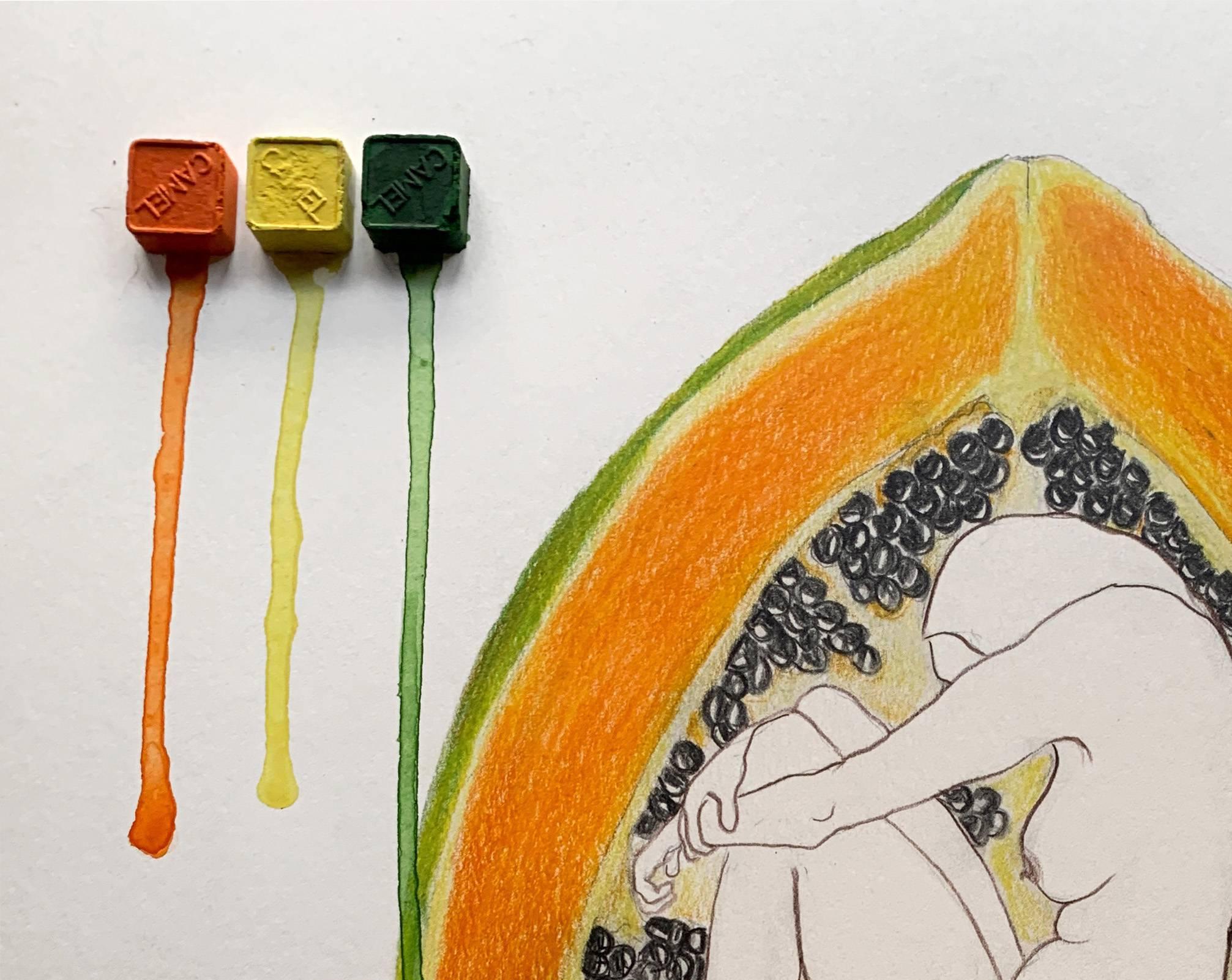 Papaya-Republik. Zeichnungen aus der Serie der covid diaries – Art von Megha Joshi