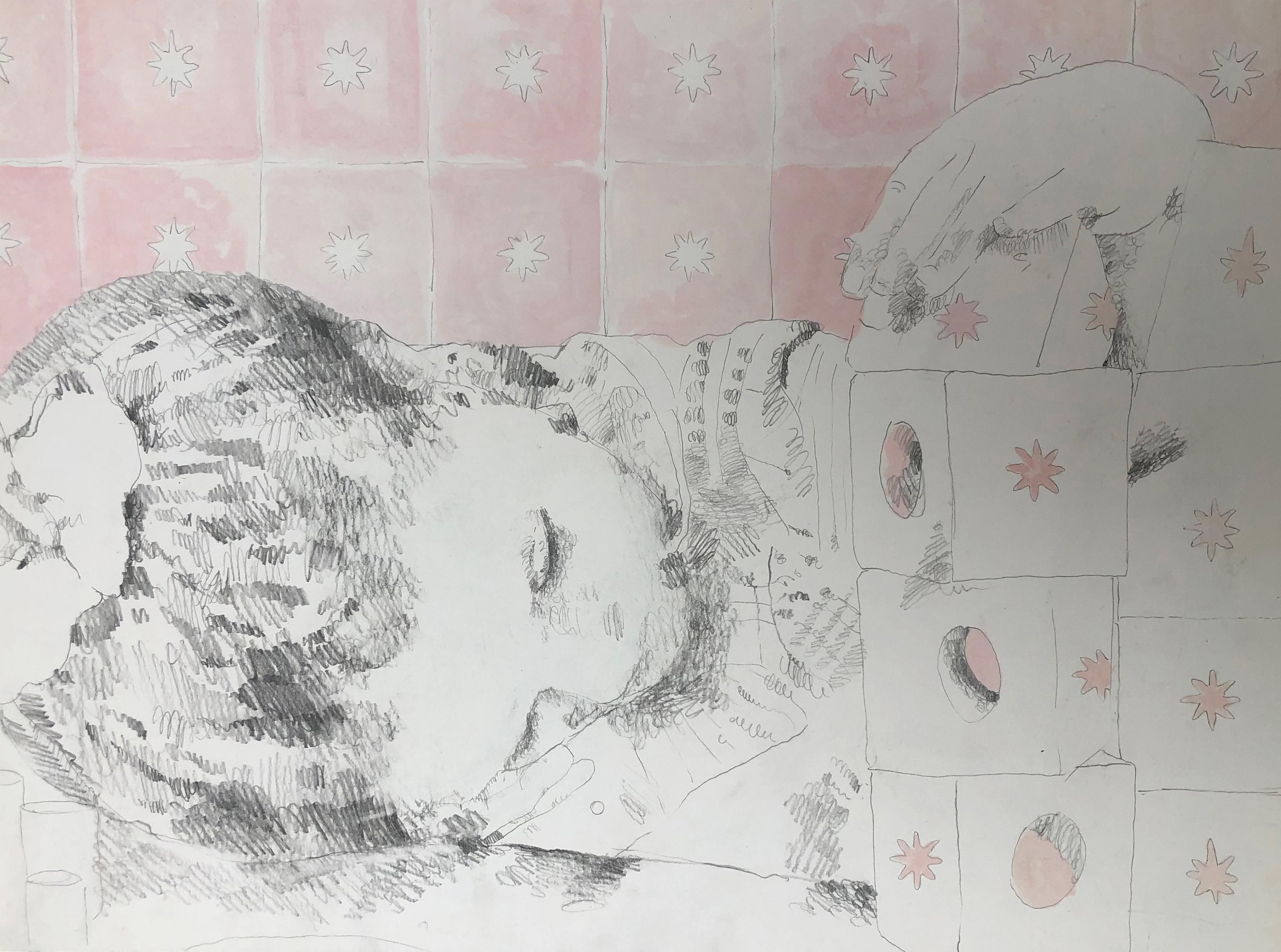 Posdata Admiración. From the Posdata series - Gray Figurative Art by Iván Castiblanco