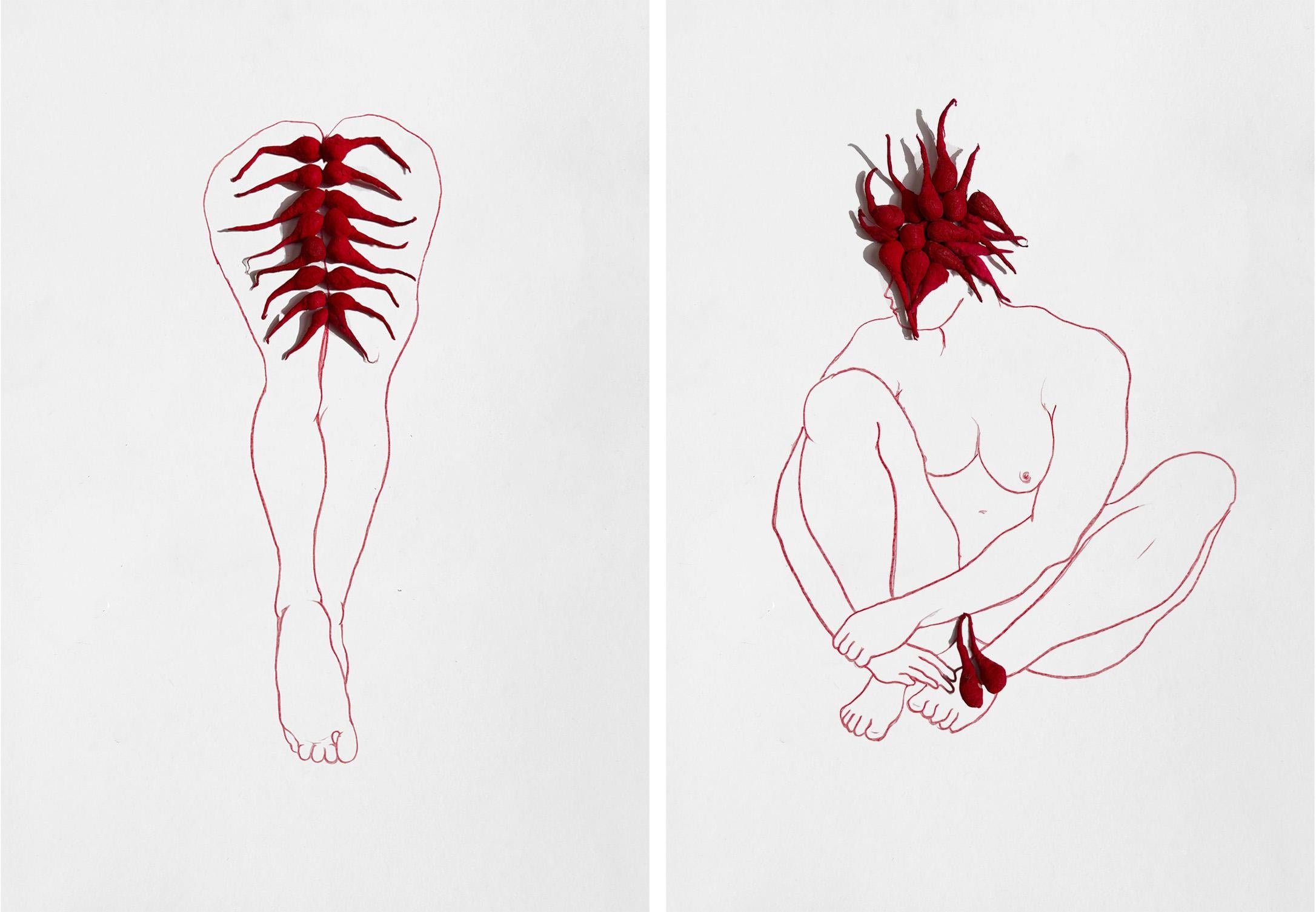 XIV and XV Diptych. From The Red Series