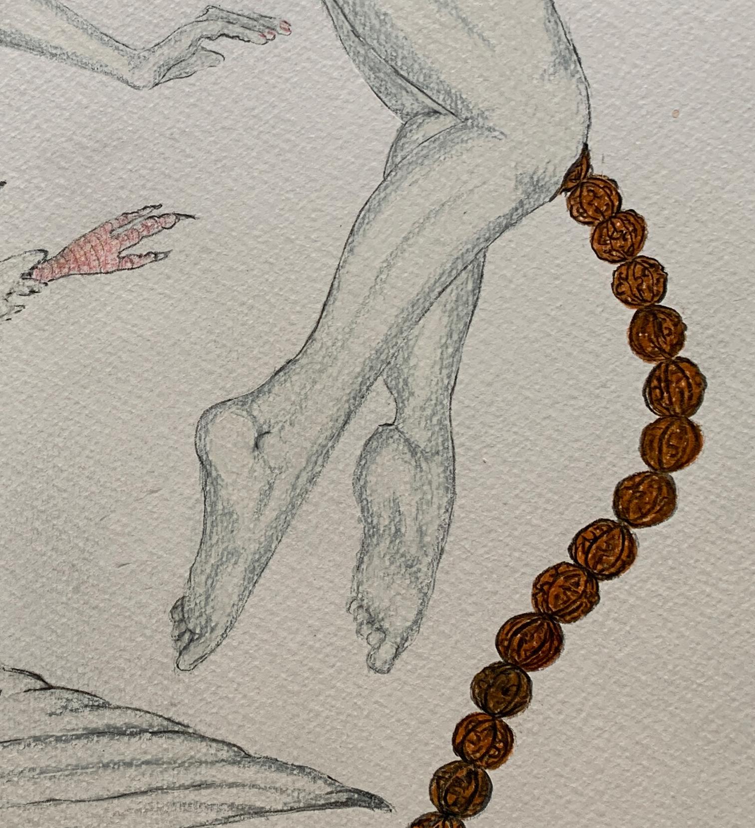 Una storia vera. Disegni dalla serie dei diari di covid - Figurative Art Grigio di Megha Joshi