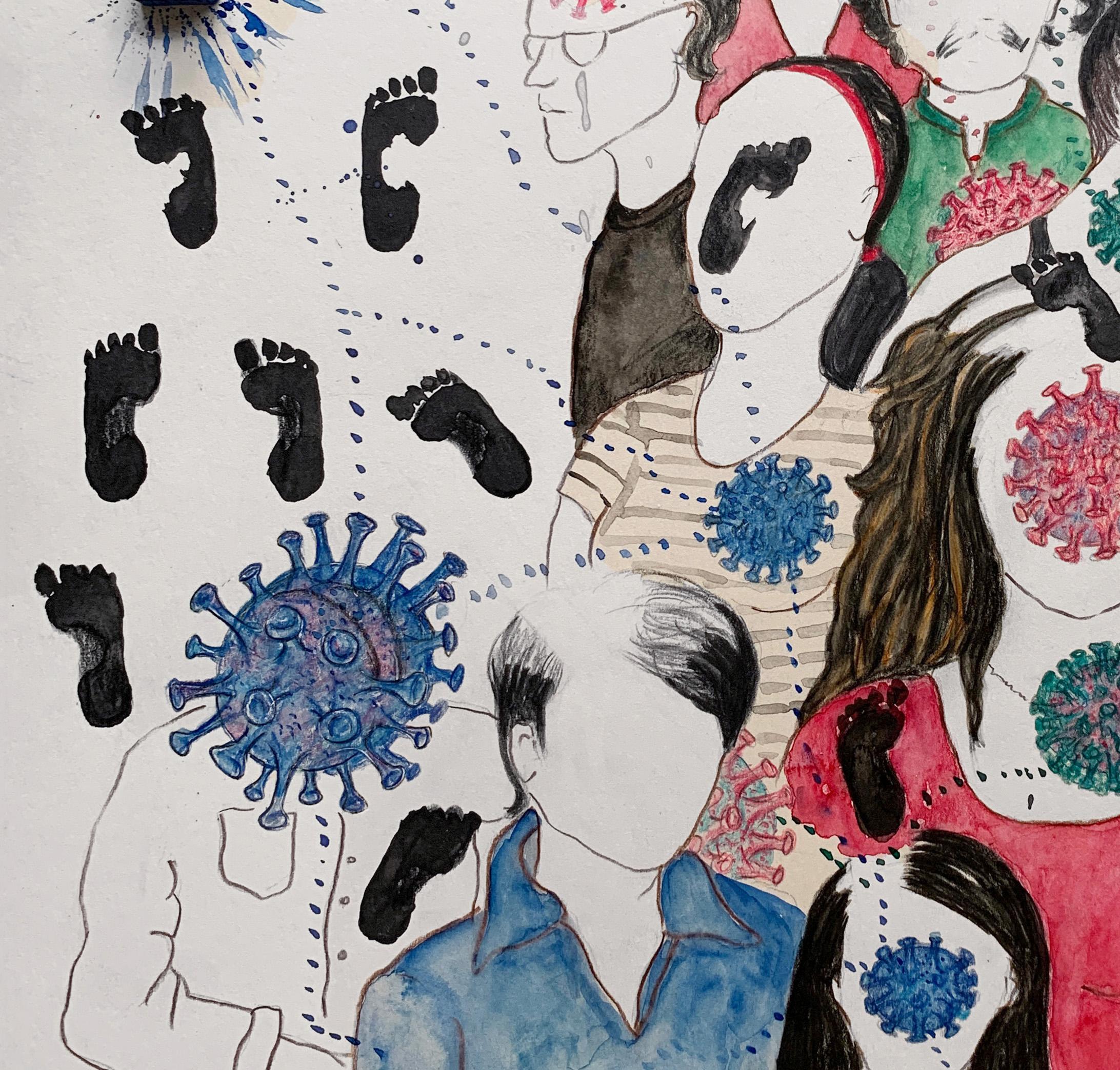 To Dye or Not To Die. Drawings From the covid diaries series - Art by Megha Joshi