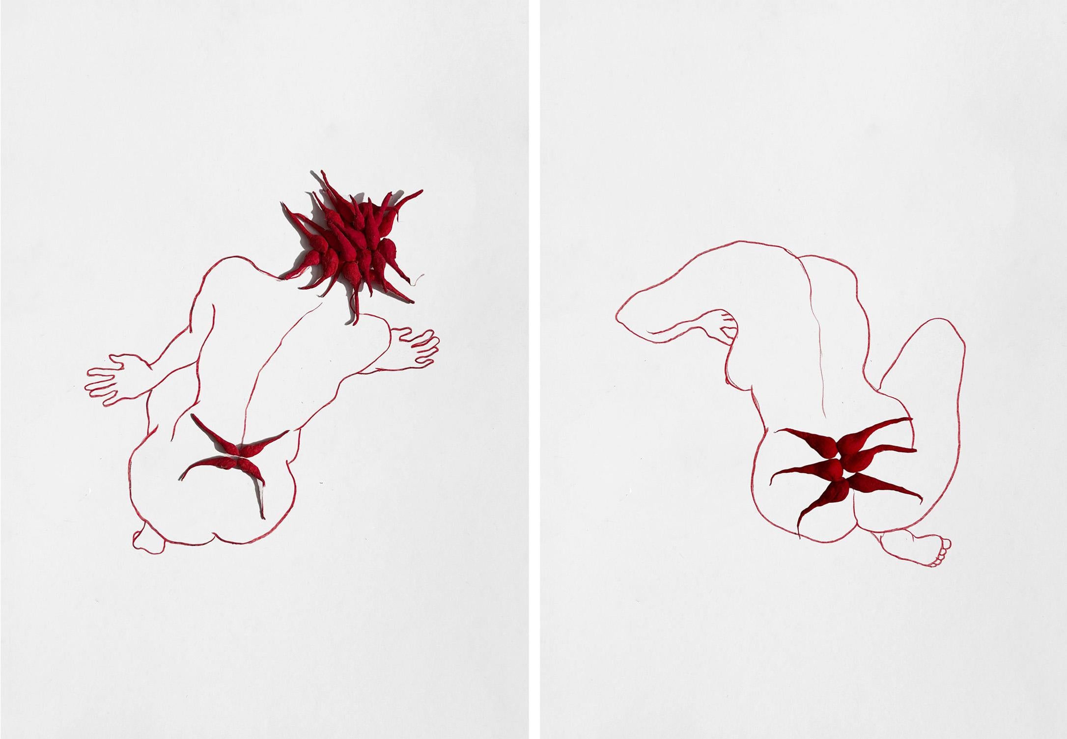 XVI and XVII Diptych. From The Red Series