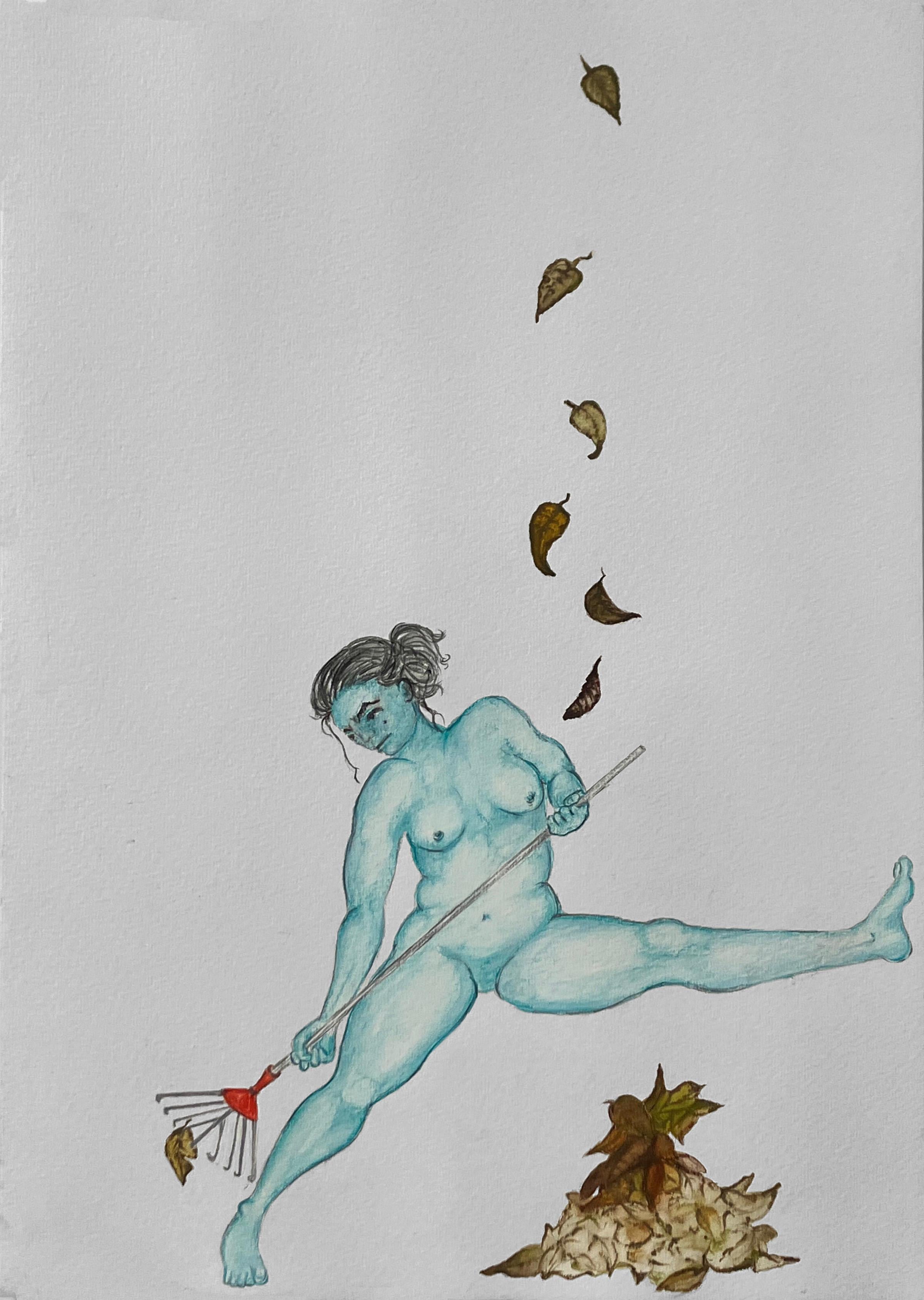 Set of 6 Watercolour on paper from the Battle Series. - Gray Figurative Art by Megha Joshi