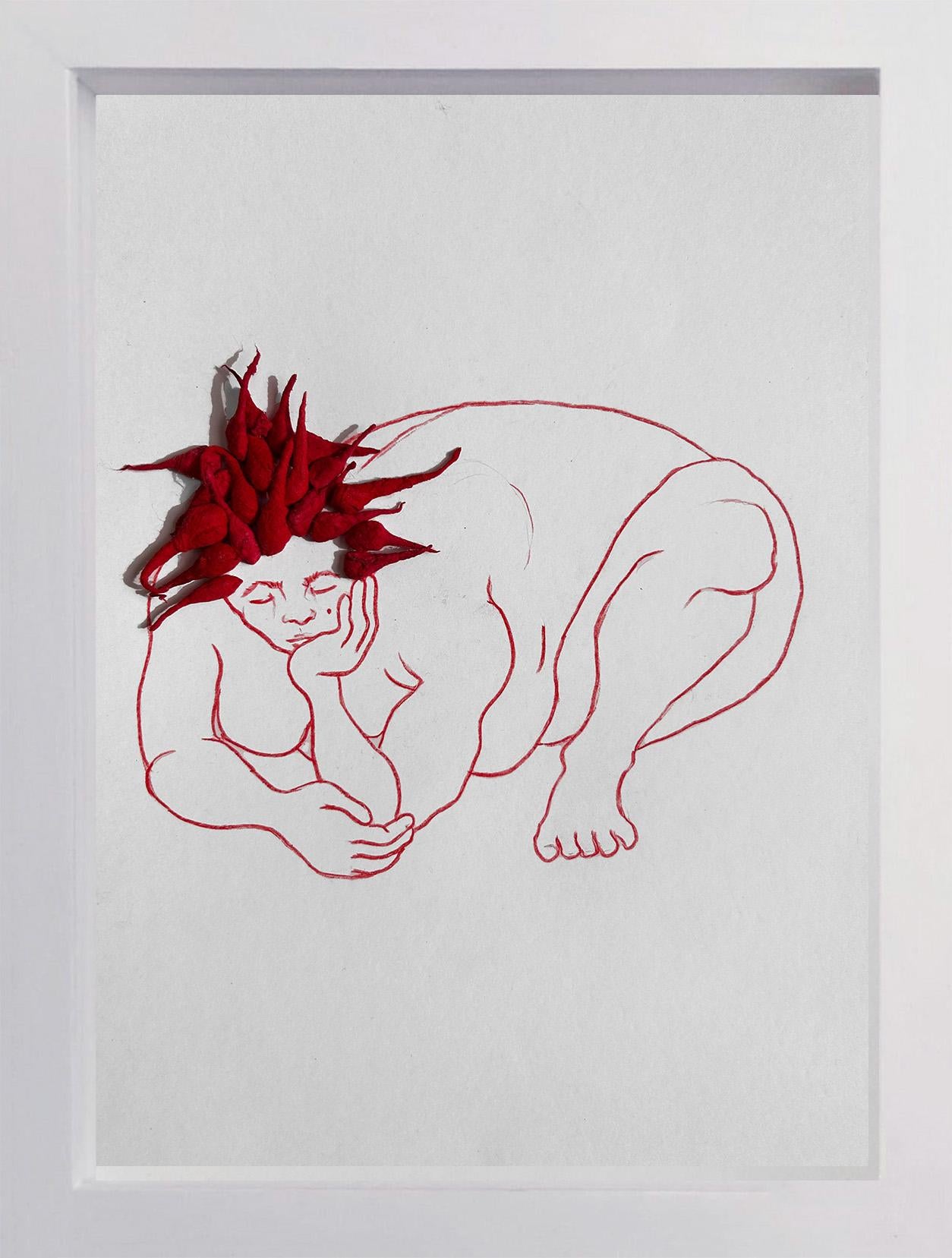 Set di 6 opere d'arte. Dalla serie Red in vendita 1