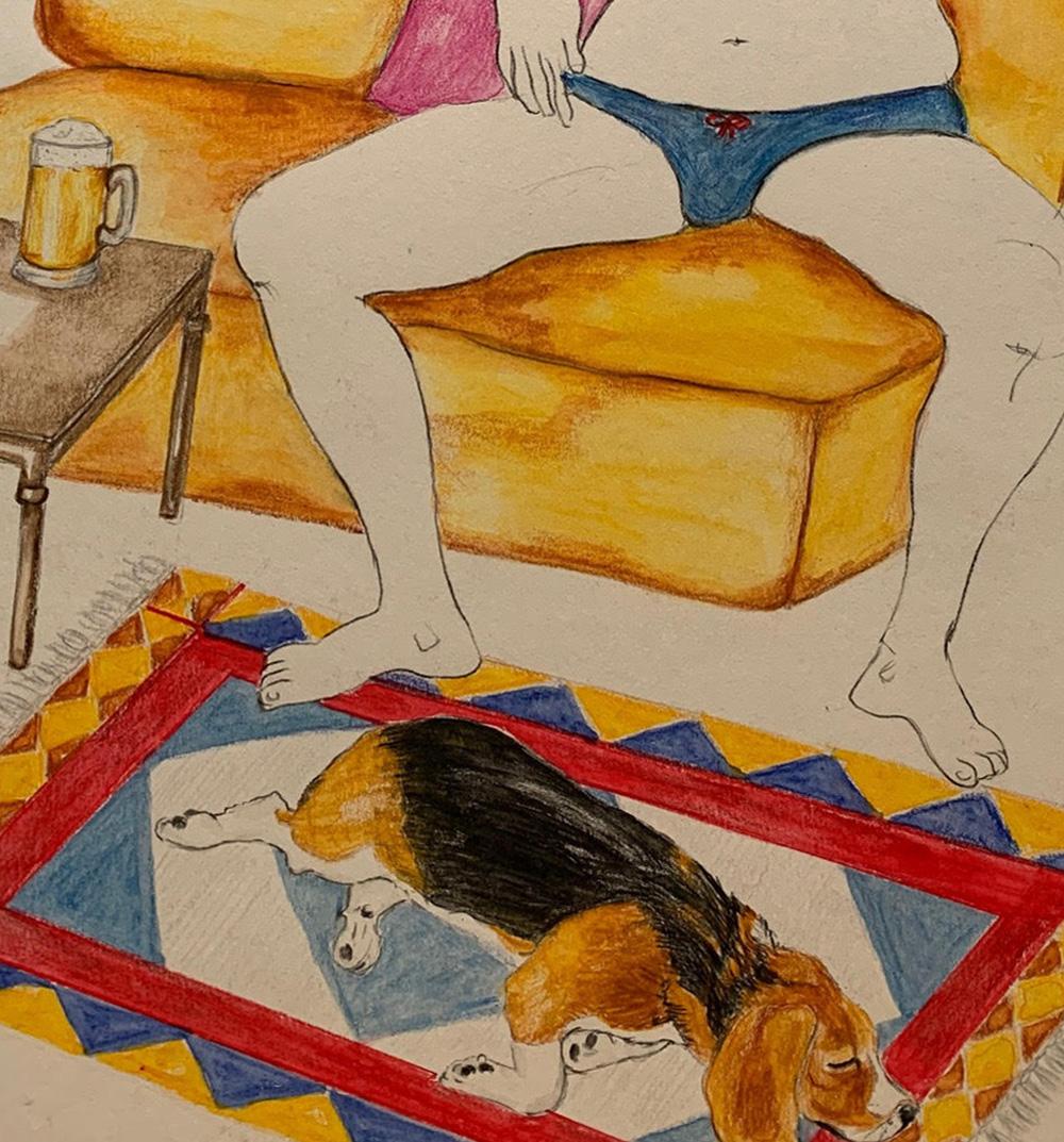 This set of drawings has been like a Covid-19 diary of one woman and her domestic realm. Simone de Beauvoir, the century's most iconic feminist scholar, called the burden of women's housework a 