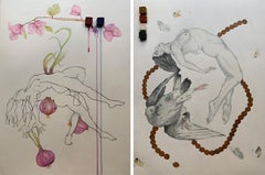 Conjunto de 2 dibujos. De la serie Diarios covídicos