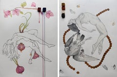 Ensemble de 2 dessins. De la série Covid Diaries