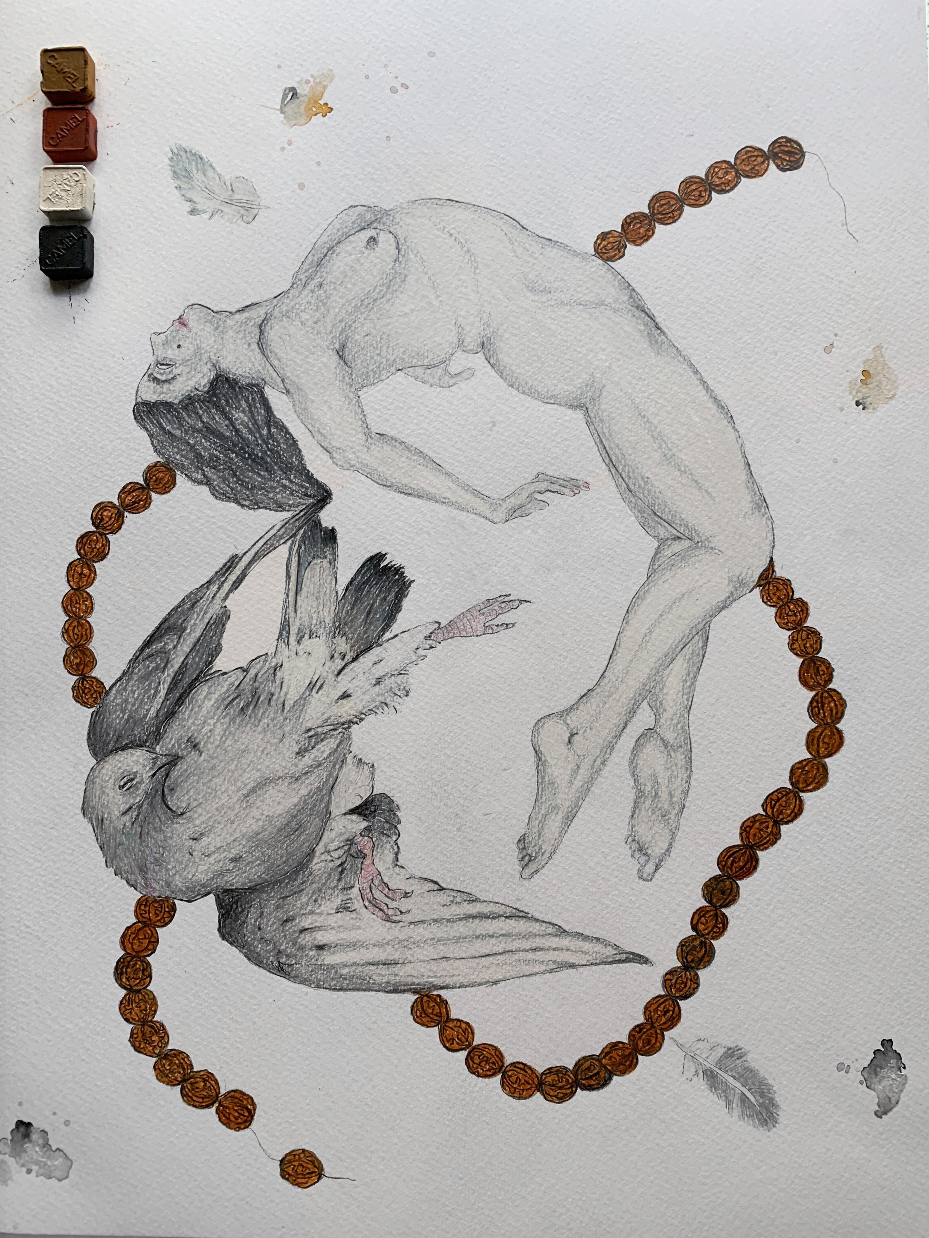 Set of 2 Drawings. From the covid diaries series - Abstract Art by Megha Joshi