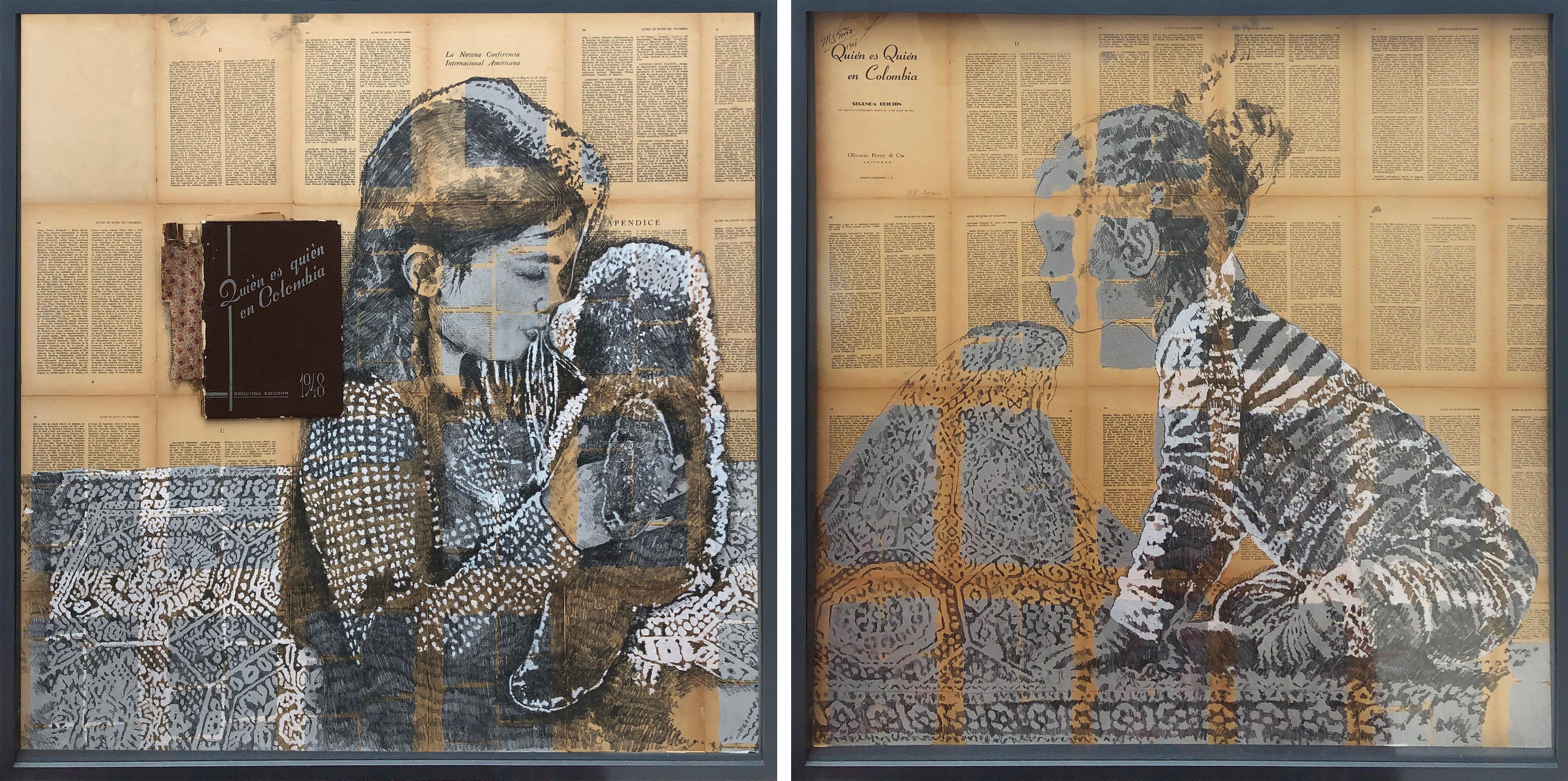 Aprender a caminar y salir del pozo gravitacional, Diptychon. – Mixed Media Art von Iván Castiblanco