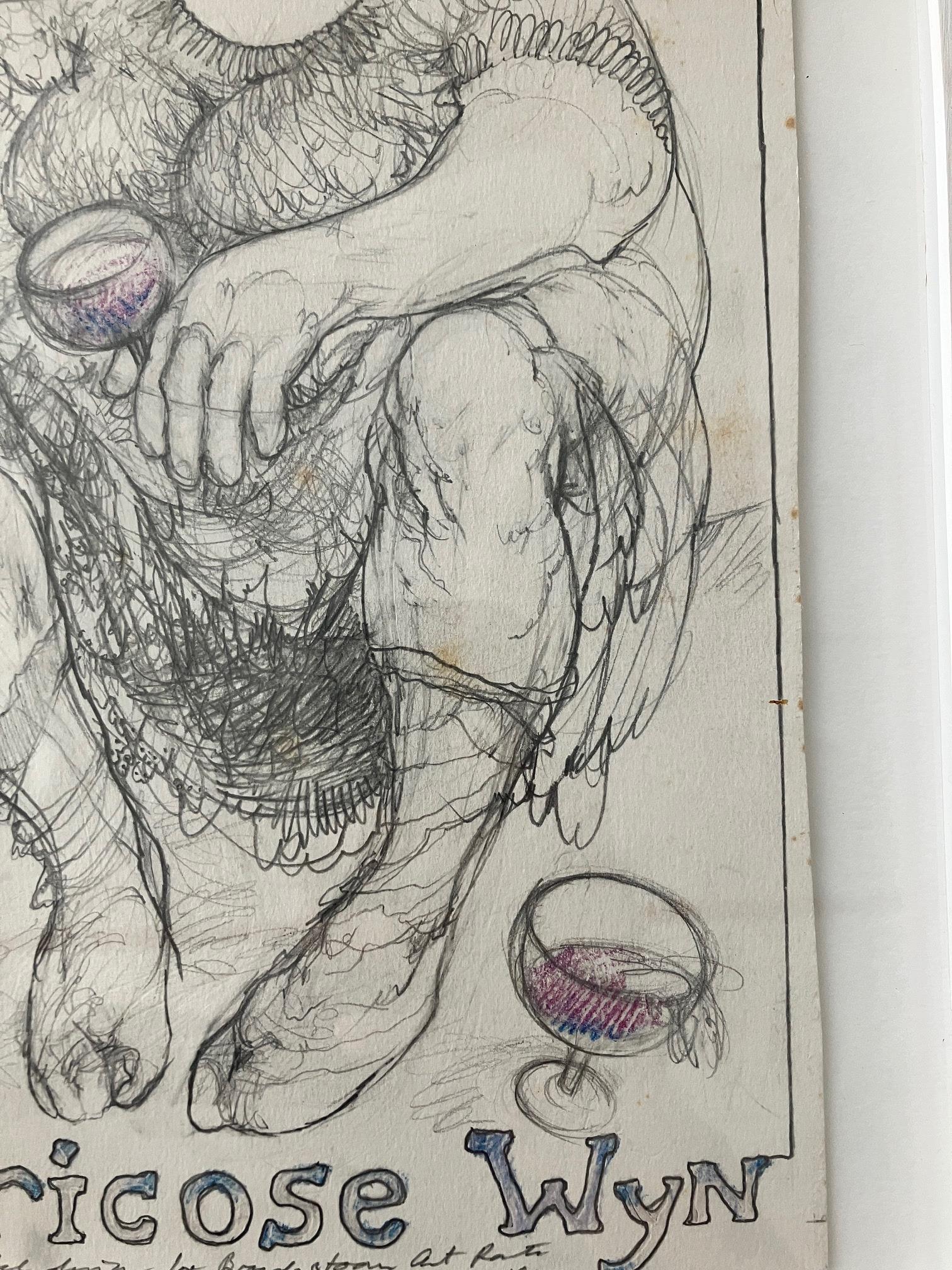 Varizen Wyn. Arbeit auf Papier (Grau), Still-Life, von Judith Mason