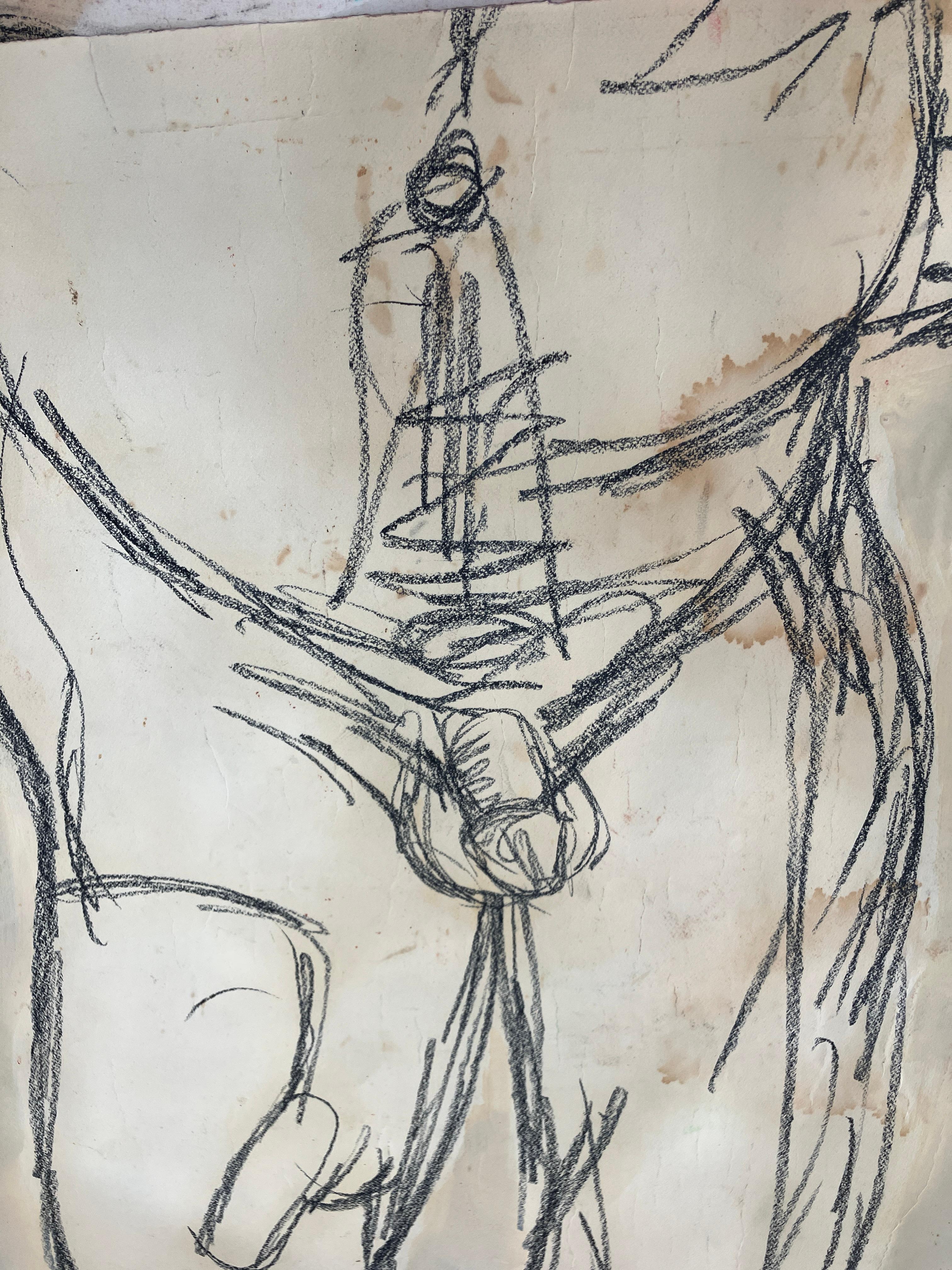 Untitled Diptych, Figurative Nude Drawing 3