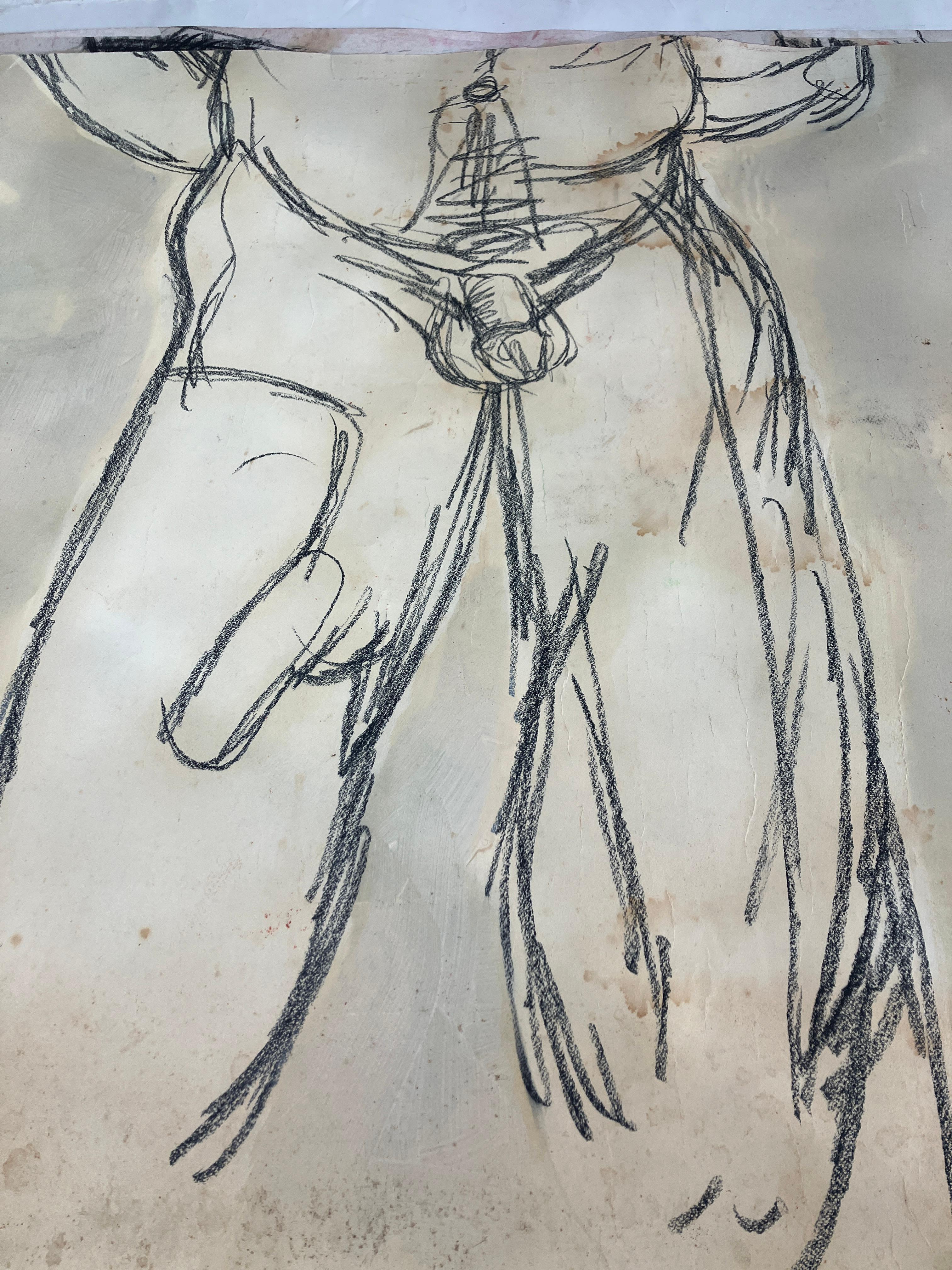 Untitled Diptych, Figurative Nude Drawing 5