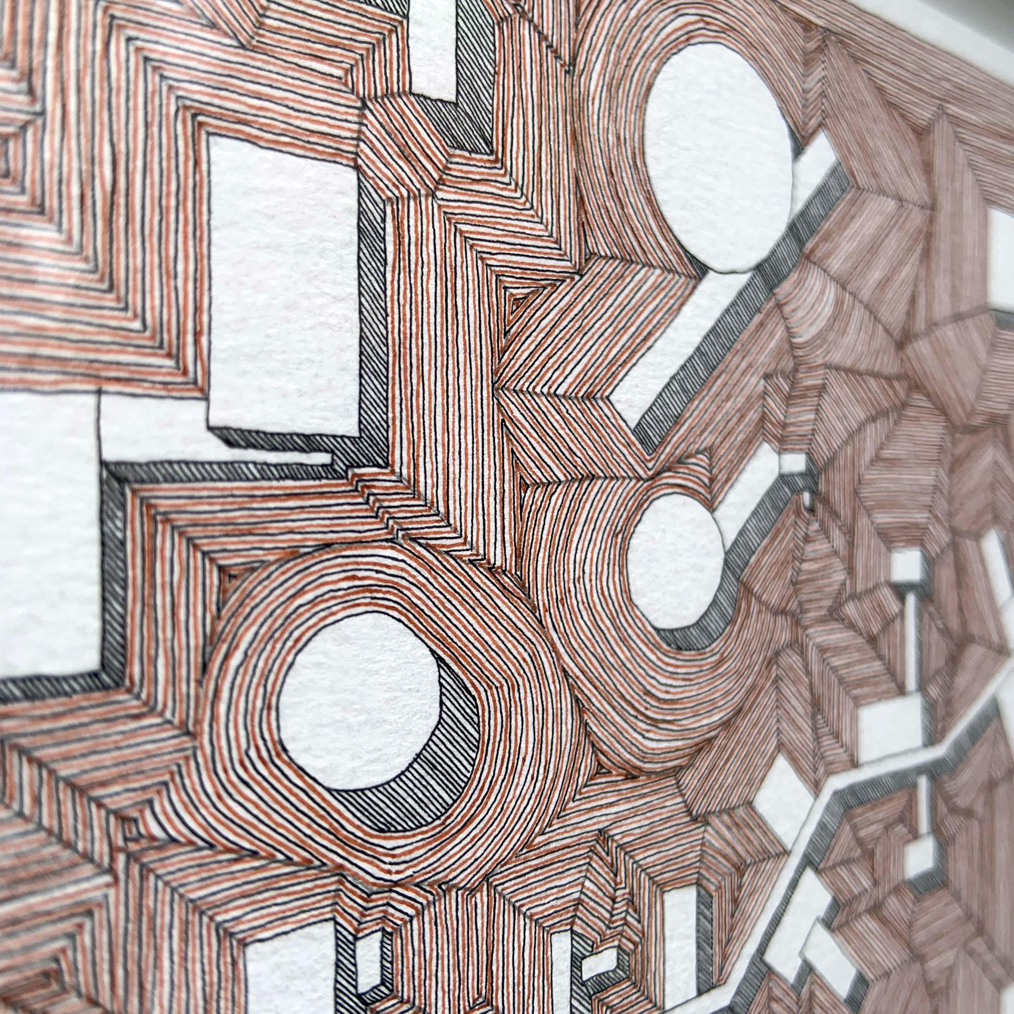 Set of 3 Abstract Drawing on paper. From the series Illusions of the Line For Sale 3