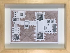 Ensemble de 3 dessins abstraits sur papier. Extrait de la série Illusions of the Line