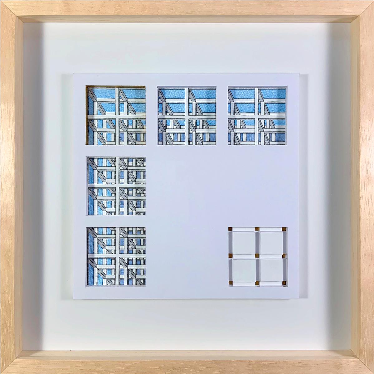 Satz von 4 abstrakten Zeichnungen. Aus der Serie Illusionen der Linie im Angebot 3