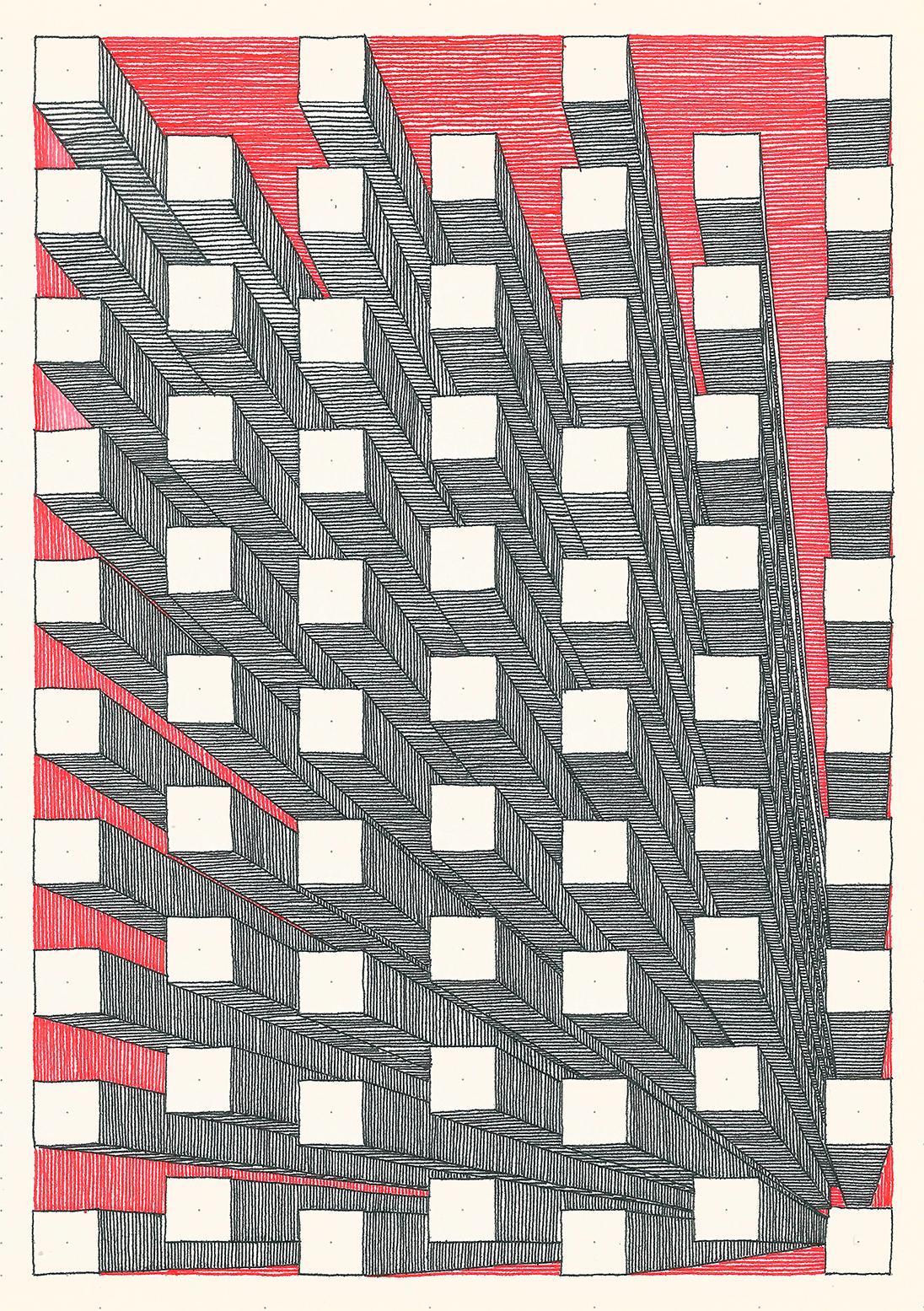 Bloques Desalineado 2, Espejo, and Regular. Abstract Drawings For Sale 1