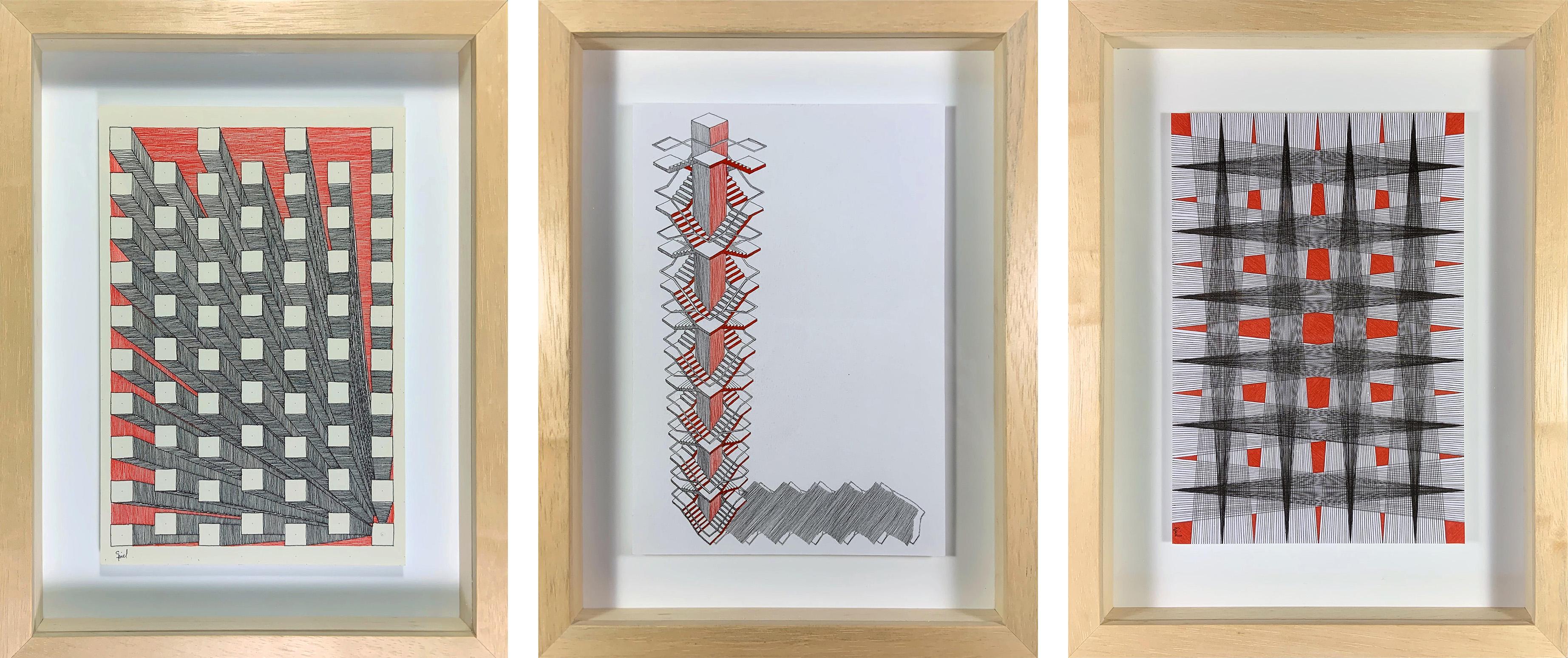 Bloques Desalineado 2, Espejo, and Regular. Abstract Drawings - Art by Rodrigo Spinel 