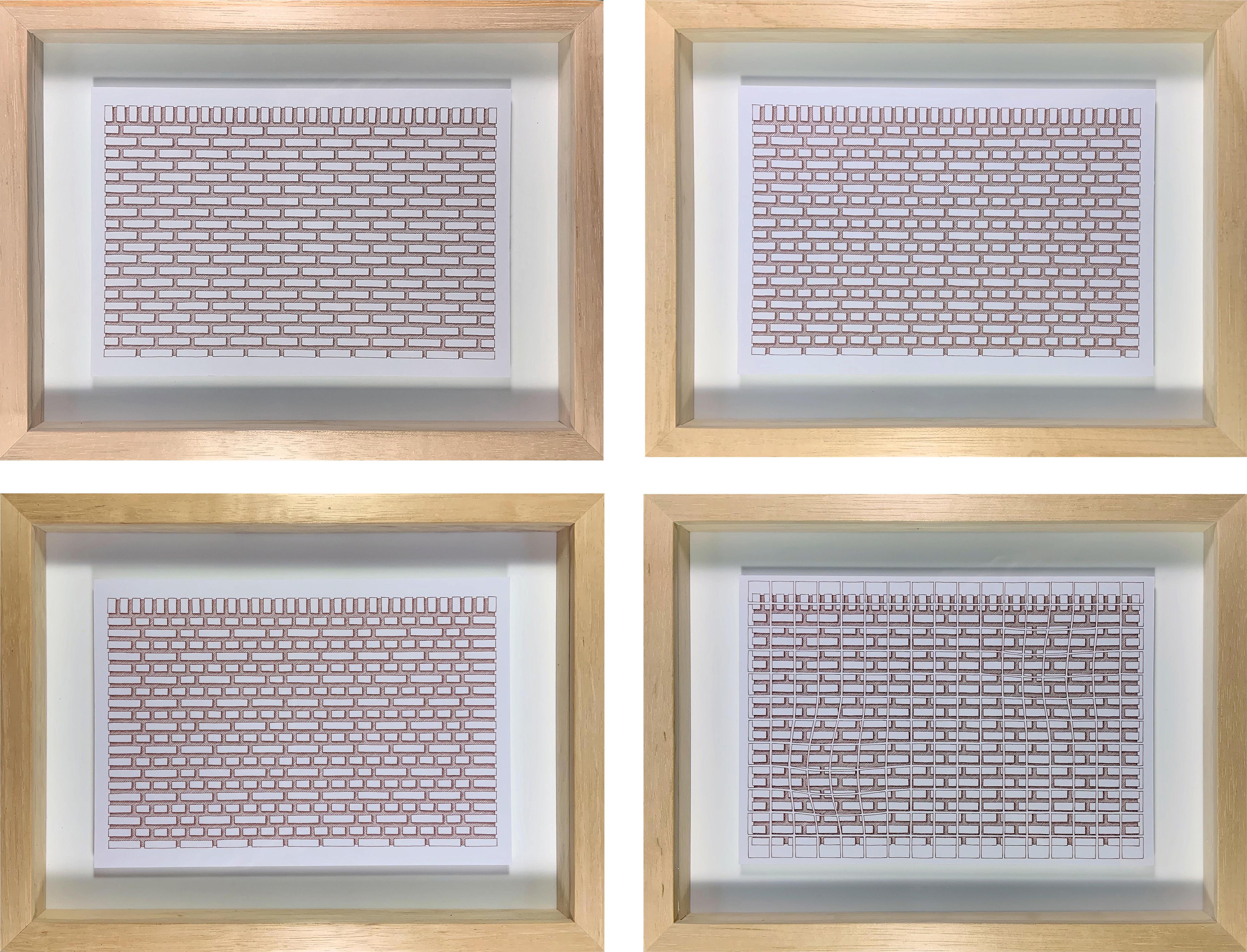 Isodomo, Gotico, Belga, and Isodomo Grilla. Abstract Drawing on paper. - Art by Rodrigo Spinel 