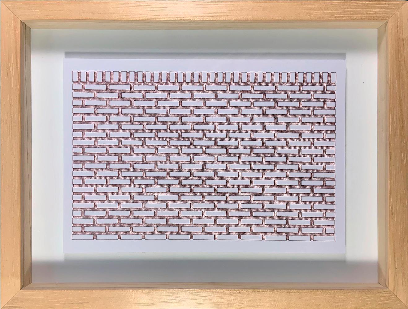 Set of 4 drawings, 2018 by Rodrigo Spinel 
From the series Illusions of the Line
Chinese ink on Fabriano paper 250 g.
1. Isodomo
2. Gotico
3. Belga
4. Isodomo Grilla

Overall size:
Image size: 29.6 cm H x 42 cm W 
Frame size: 44 cm H x 58 cm W x 4