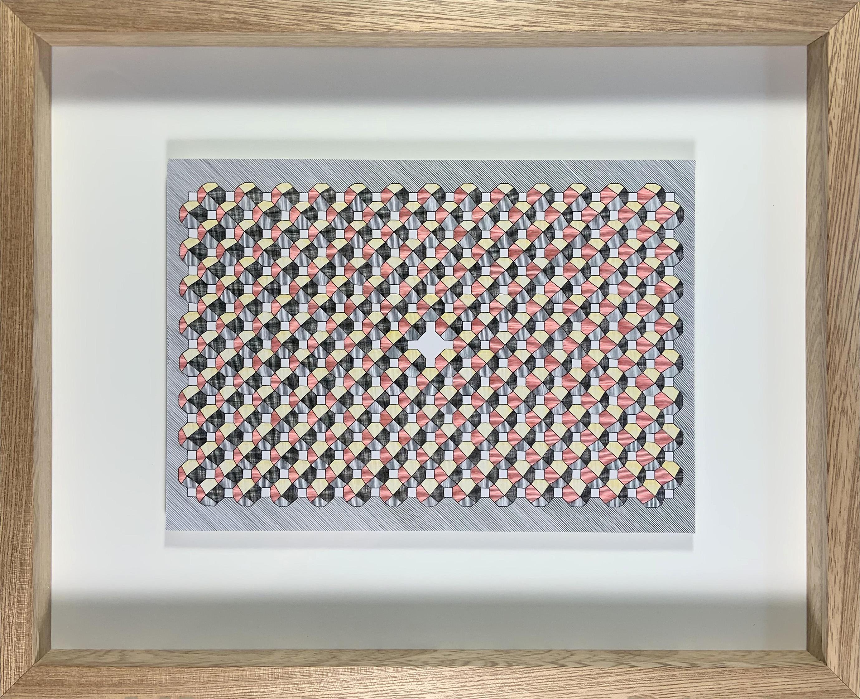 Set of 3 Abstract Drawing on paper by Rodrigo Spinel 
From the series Illusions of the Line
Chinese ink on Fabriano paper 250 g.

Overall size: 
Image size: 29.6 cm H x 35.8 cm W.
Frame size: 52 cm H x  58 cm W.

Individual size:
1. Picos Tercio,