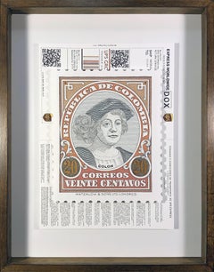 Set of 3 Stamps. Framed. From The Series Terms and Conditions