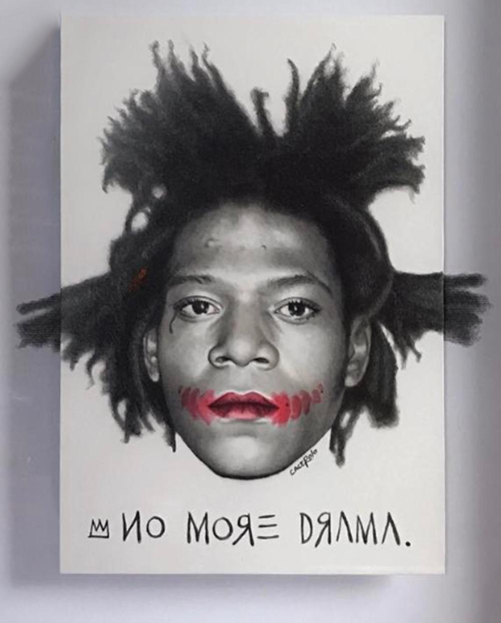 Portrait de Jean Michel Basquiat. De la série Maestros - Contemporain Art par Cacerolo