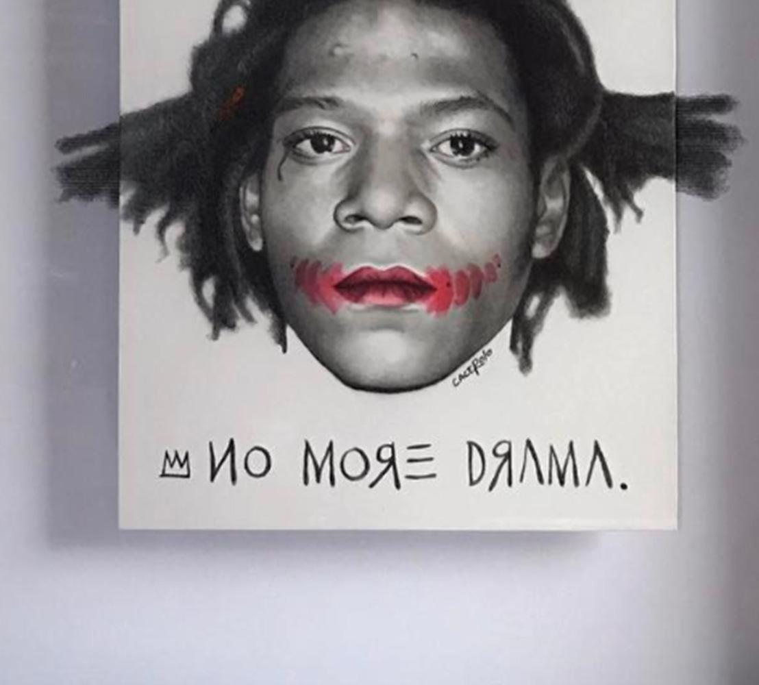 Extrait de la série Maestro Jean Michel Basquiat, 2017
Aquarelle, crayon sur papier
Taille : 50 H x 45 L cm
taille du cadre 70 H x 62 L x 4 P cm
Unique en son genre
Cadre en bois

______

Emerson Cáceres, connu sous le nom artistique de Cacerolo,