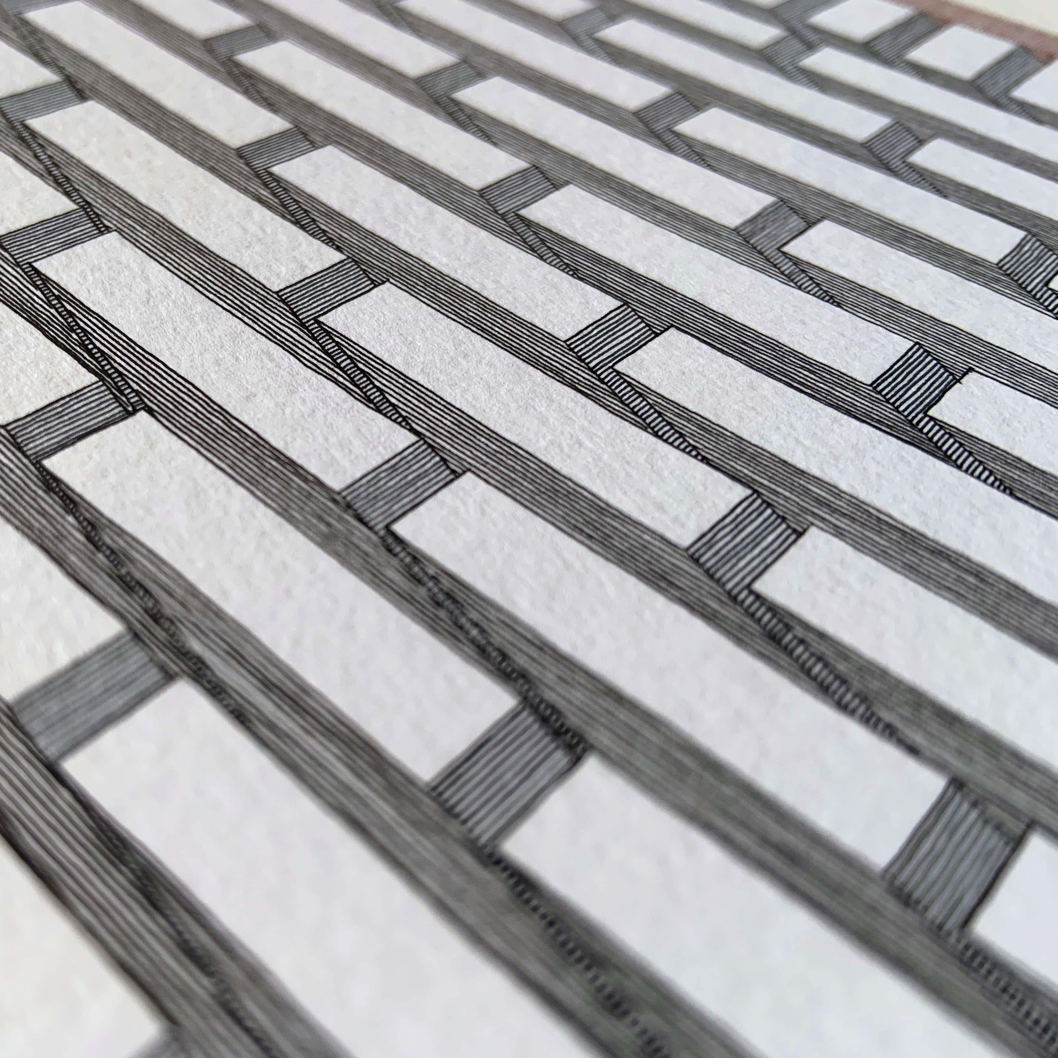 Bloques Huecos 3, Isodomo Bloques, Picos Tercio Triptych. Abstract Drawings For Sale 3
