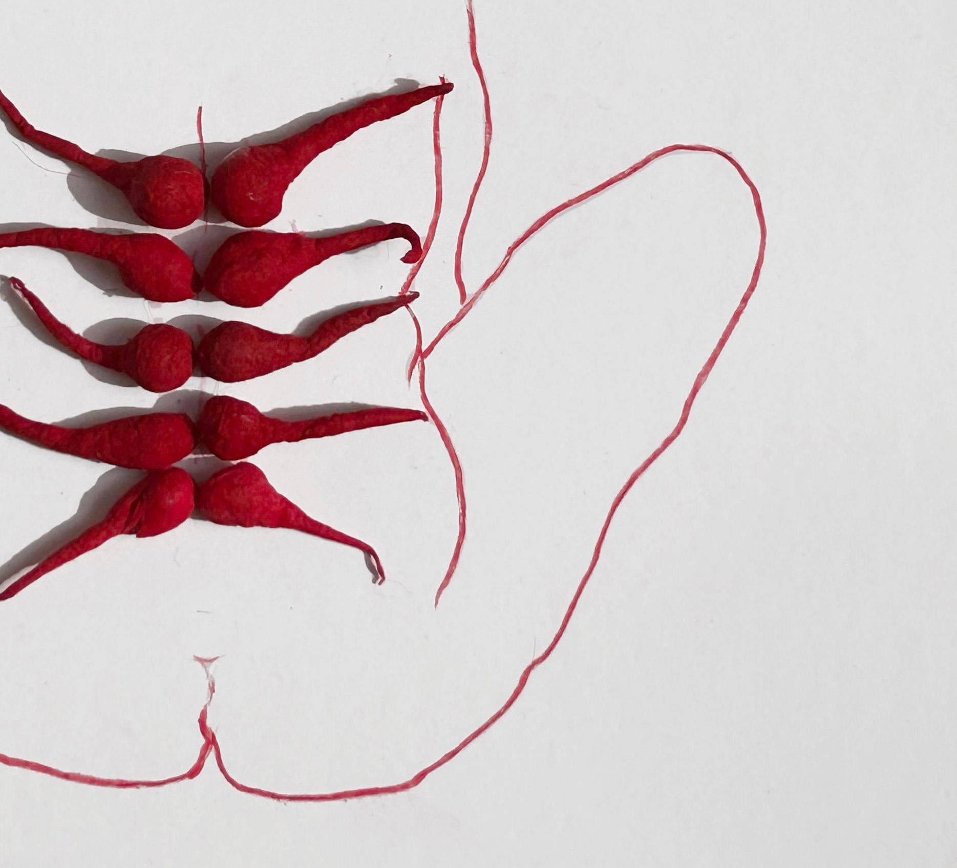 XII From The Red Series - Feminist Art by Megha Joshi