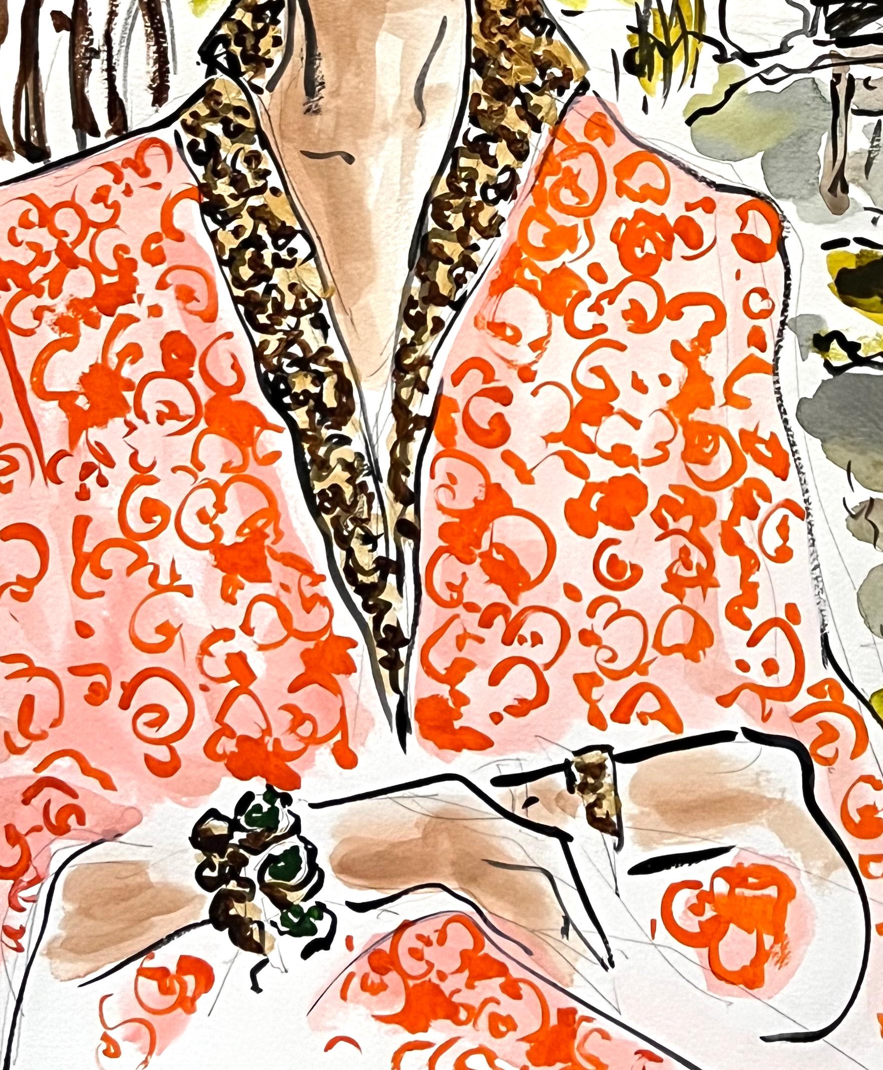 Marella Agnelli in Marrakesch (Beige), Portrait, von Manuel Santelices
