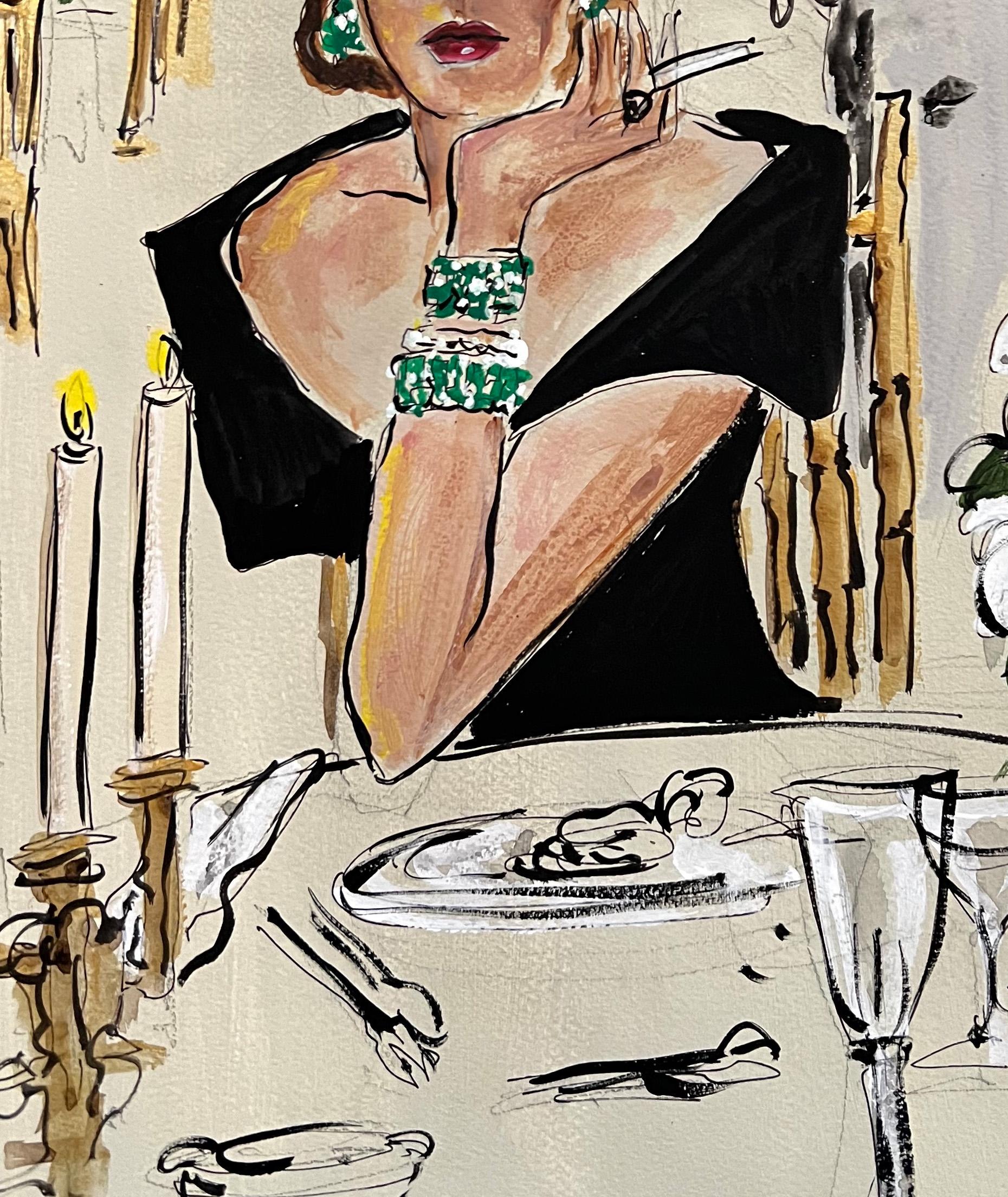 The Benefizgala (Beige), Figurative Art, von Manuel Santelices