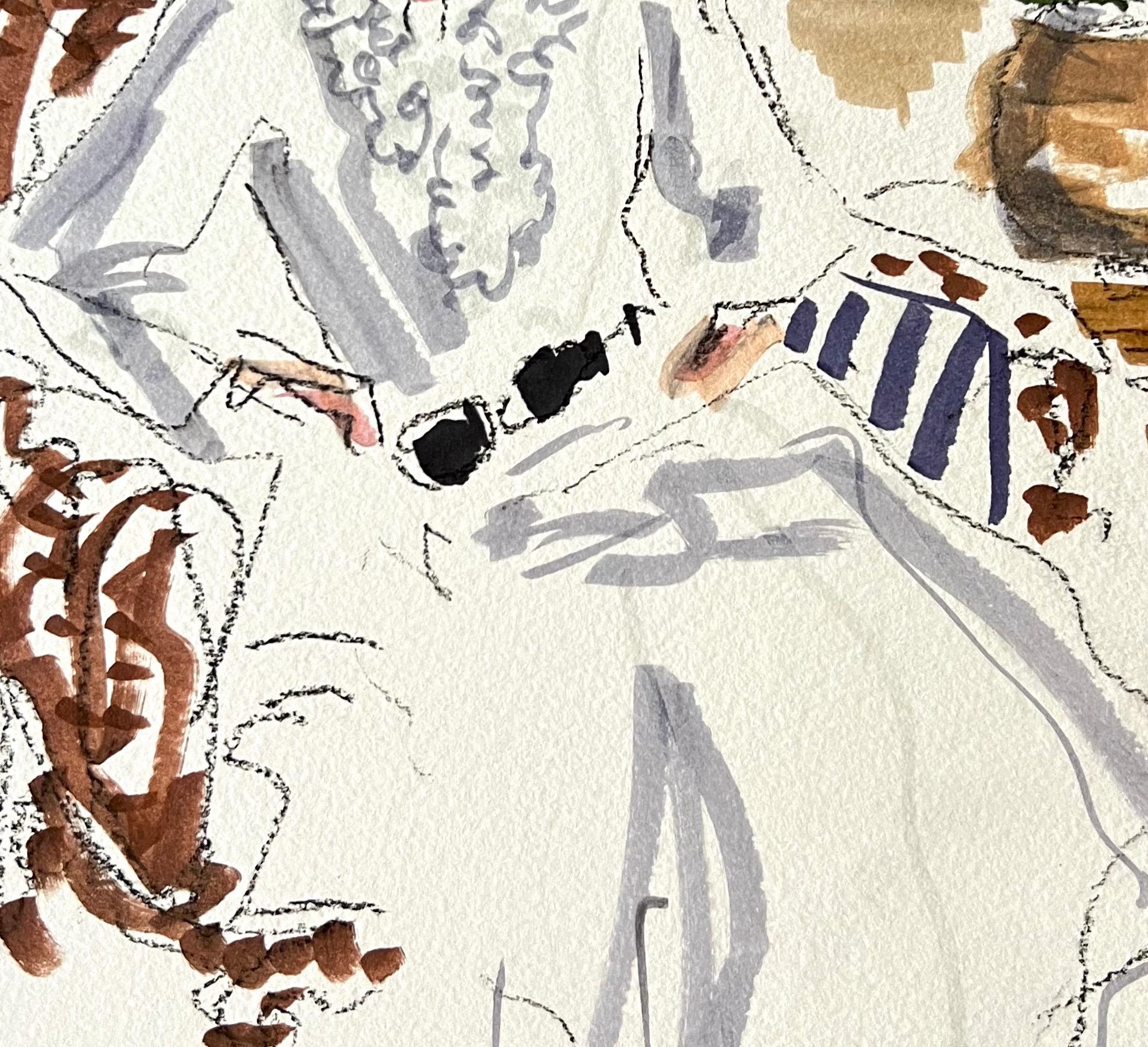 In Ralph Lauren in the Hamptons. - Beige Figurative Art by Manuel Santelices