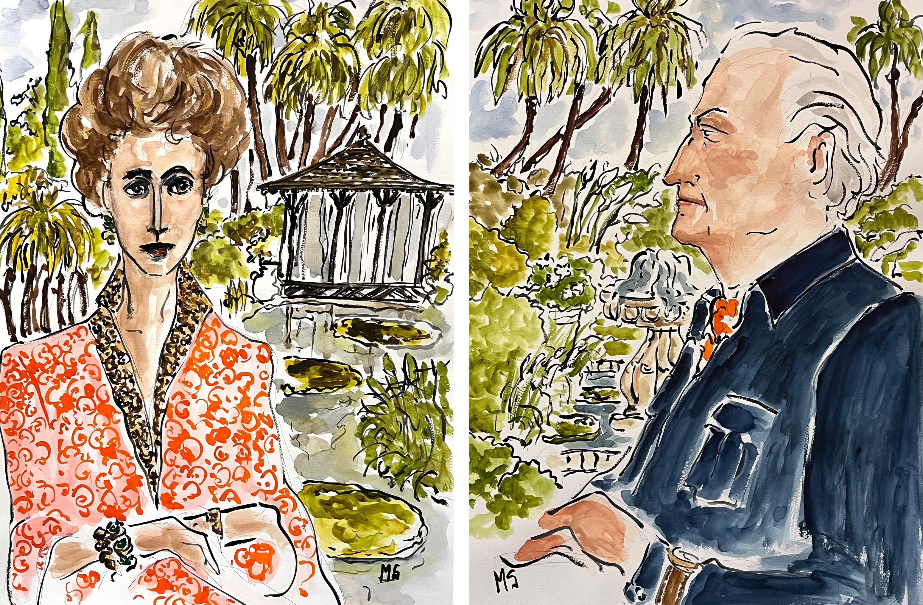 Marella Agnelli und Gianni Agnelli in Marrakesch. Diptychon