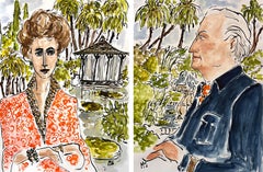 Marella Agnelli und Gianni Agnelli in Marrakesch. Diptychon